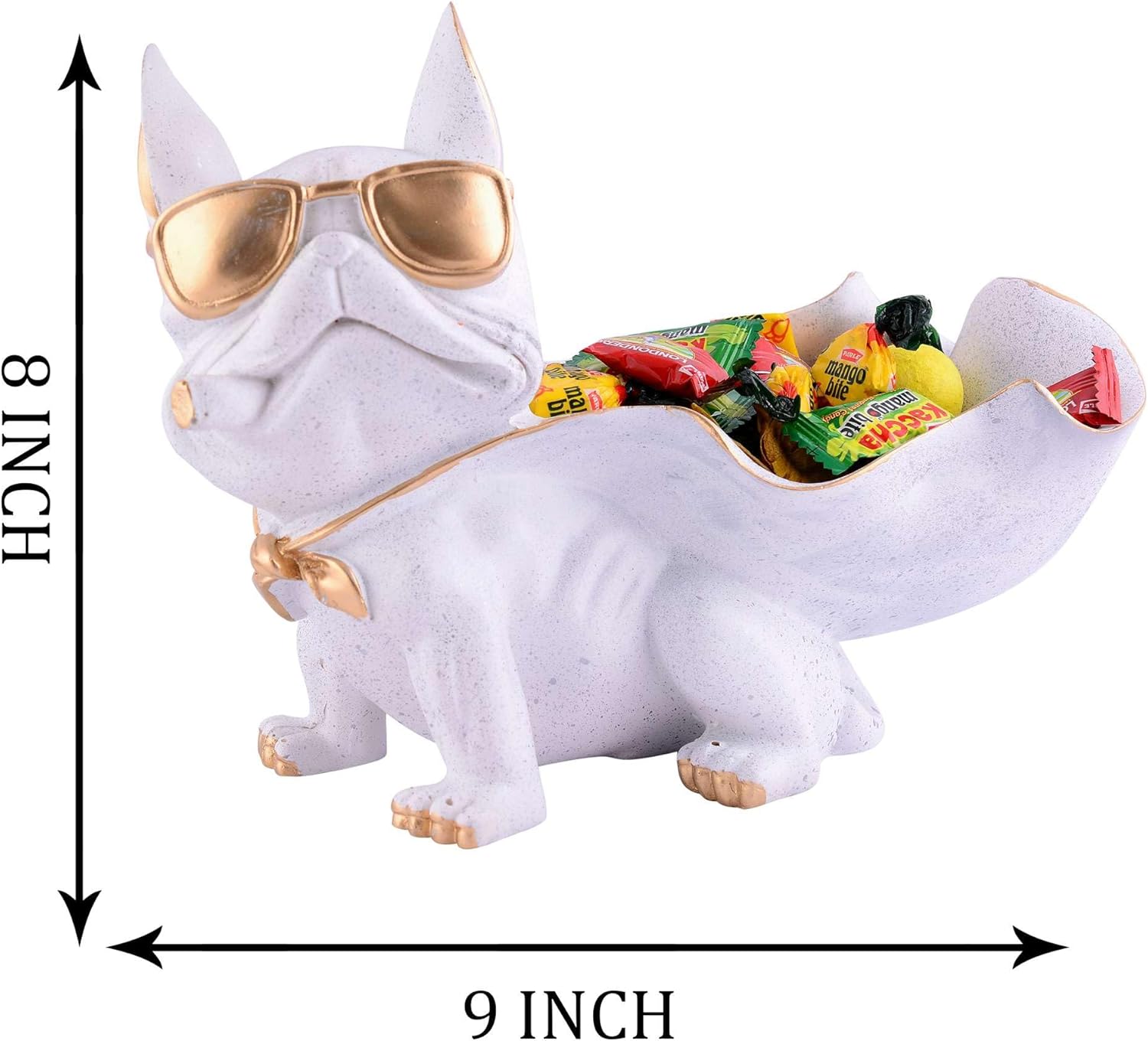 Cool Dog Sculpture with Plate for Home Decor