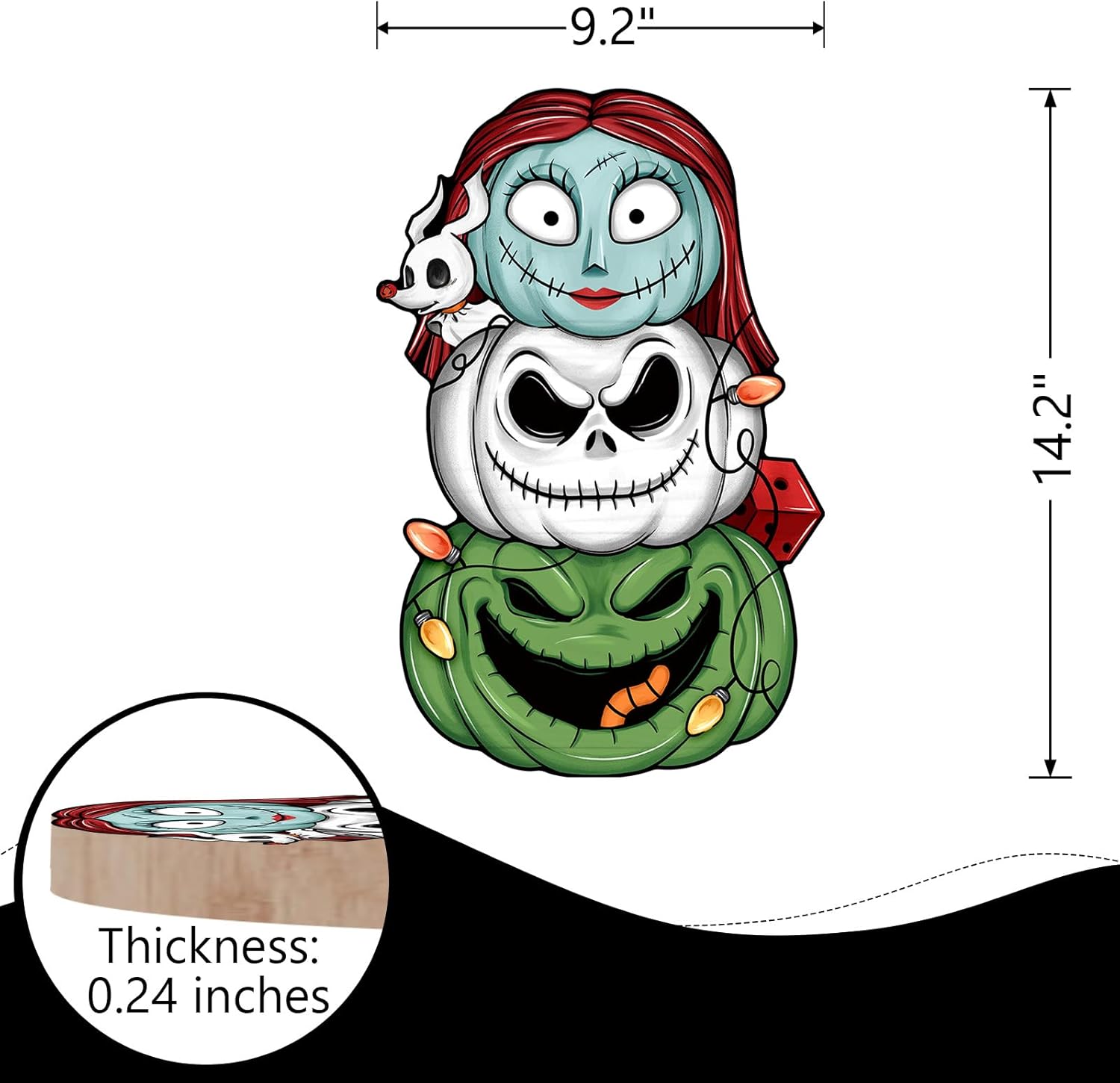 Halloween Jack Front Door Sign Funny Wood Decor