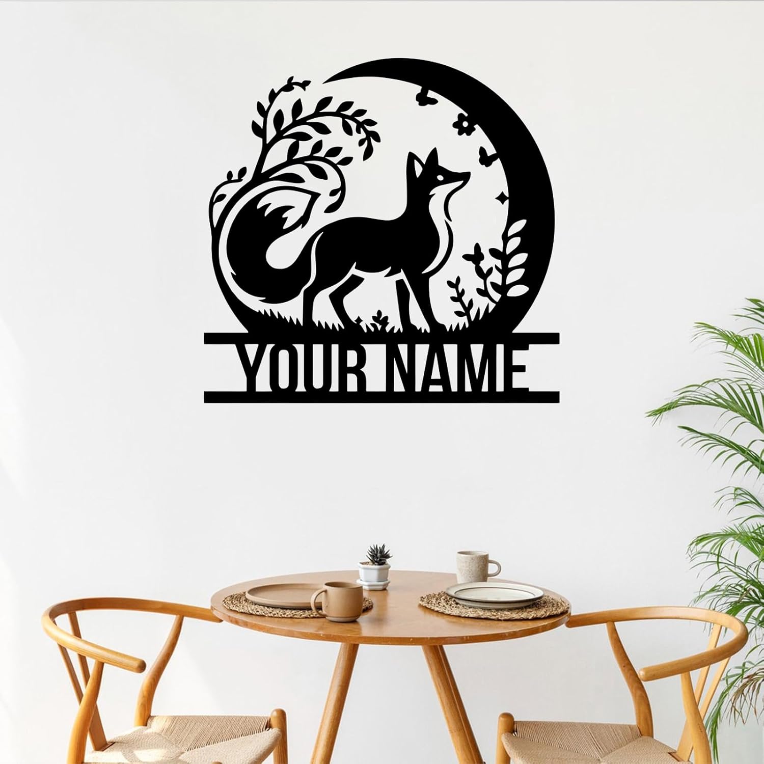 Houdoum Personalized Metal Fox Wall Art