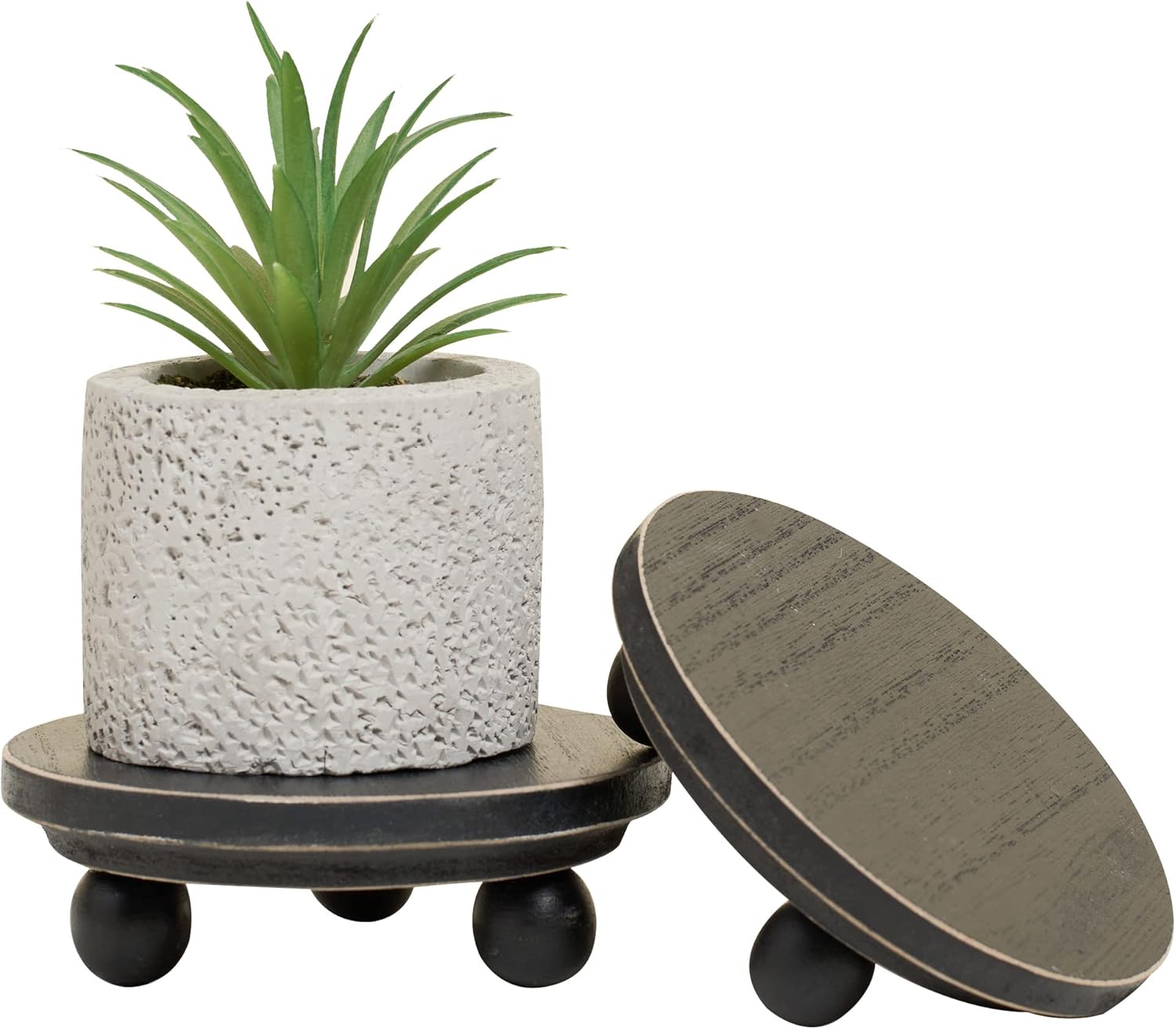 Defined Deco Mini Wood Risers for Display Set of 2 Black