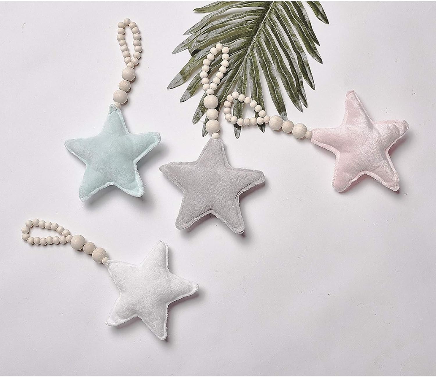 Nordic Style Wooden Bead Moon Star Heart Ornament