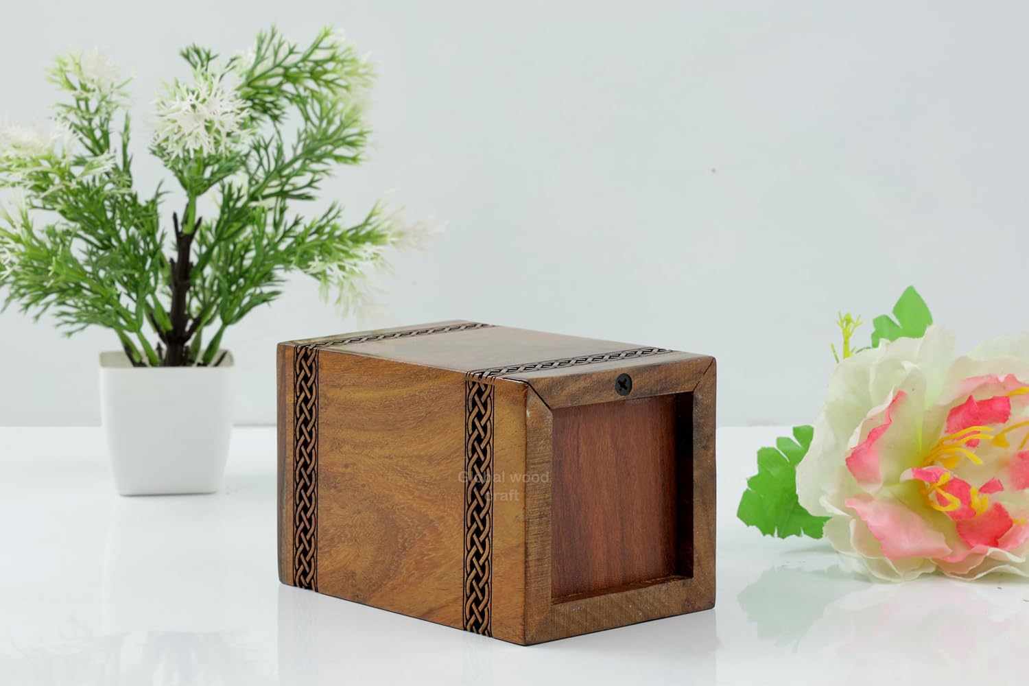Handmade Rosewood Deer Urn Small 40 Cubic Inches