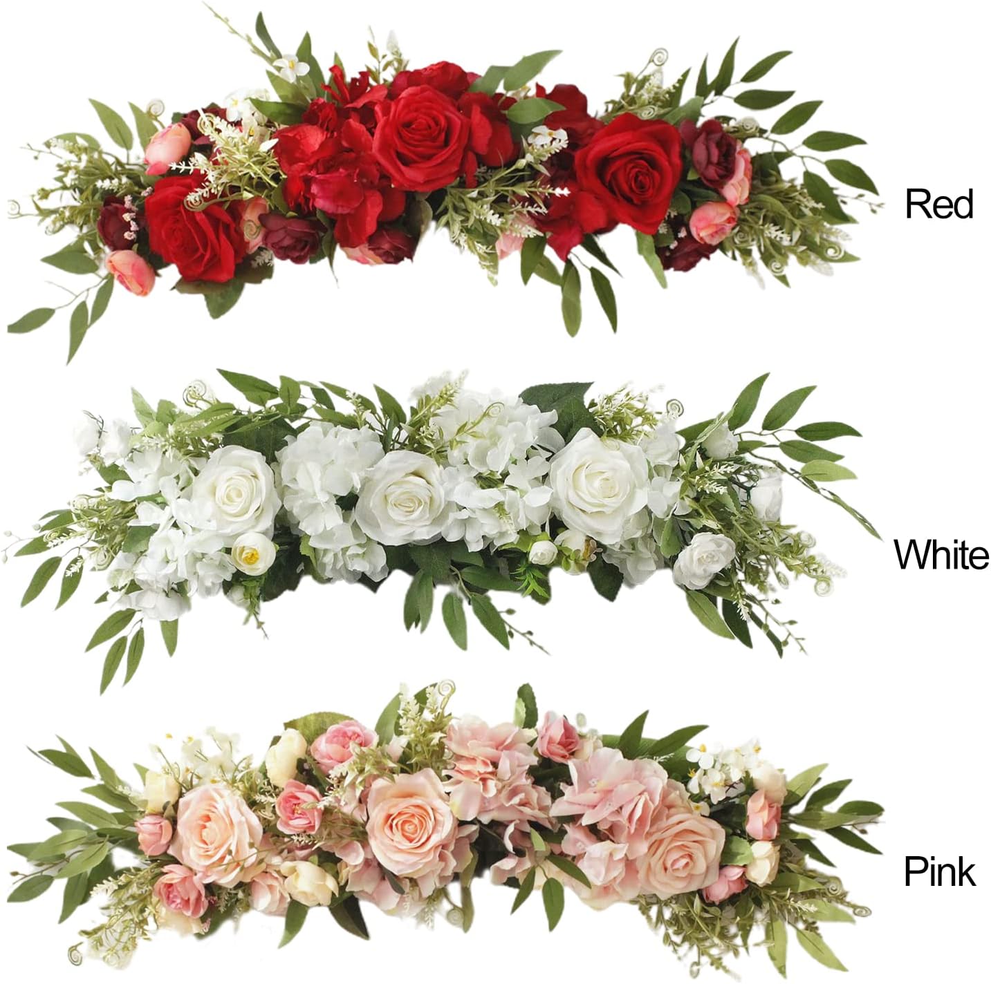 Firlar Artificial White Rose Swag 256 Inch Decor