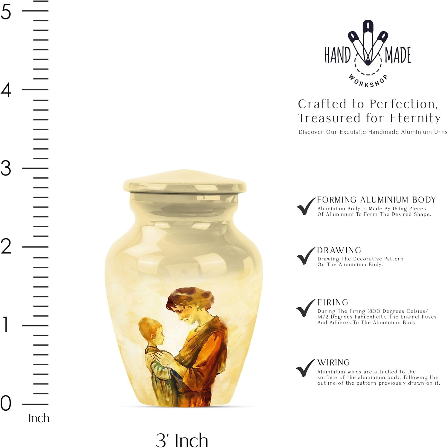 3 Inch Small Urn - Decorative Ashes Urn for Human