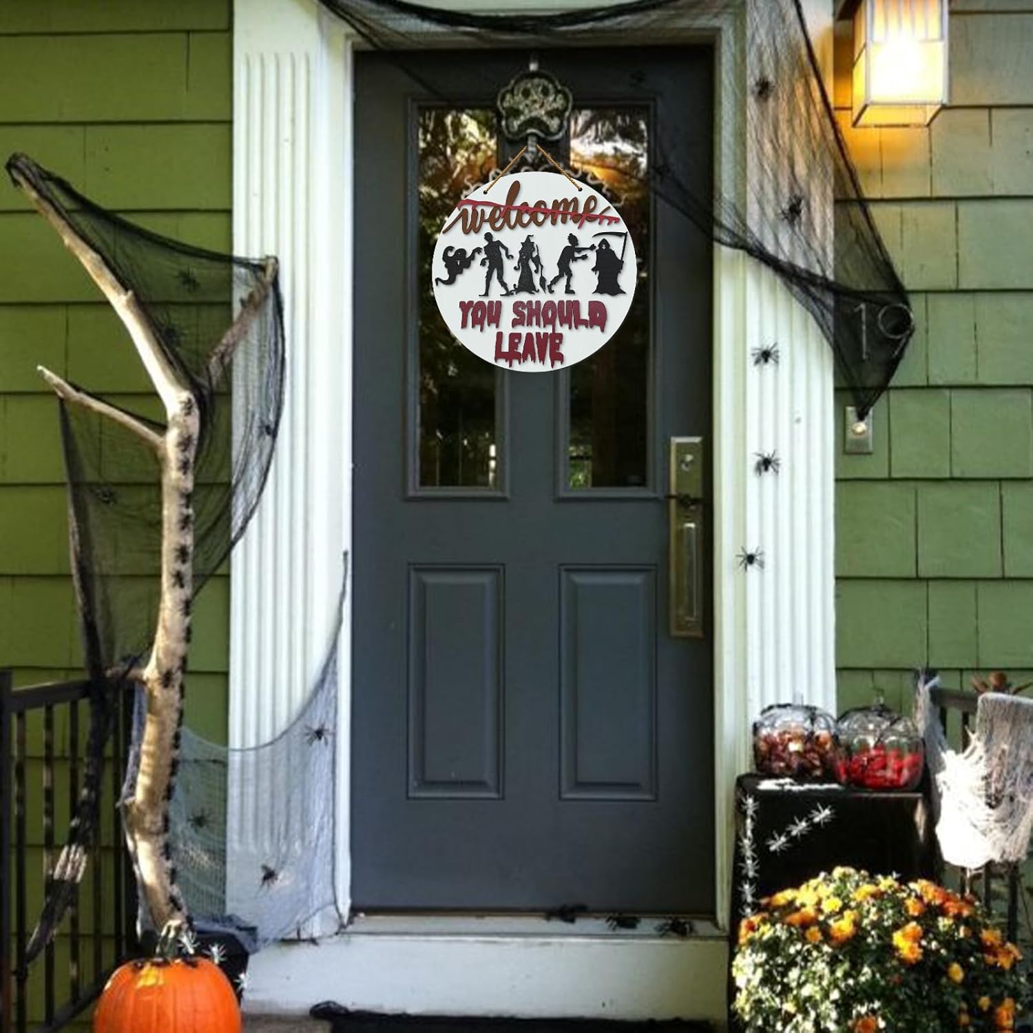 Halloween Horror Welcome Sign Front Door