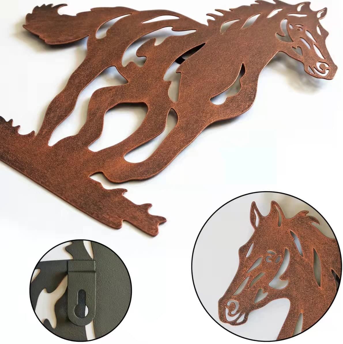 Limygus Metal Horse Wall Art Decor Set of 3