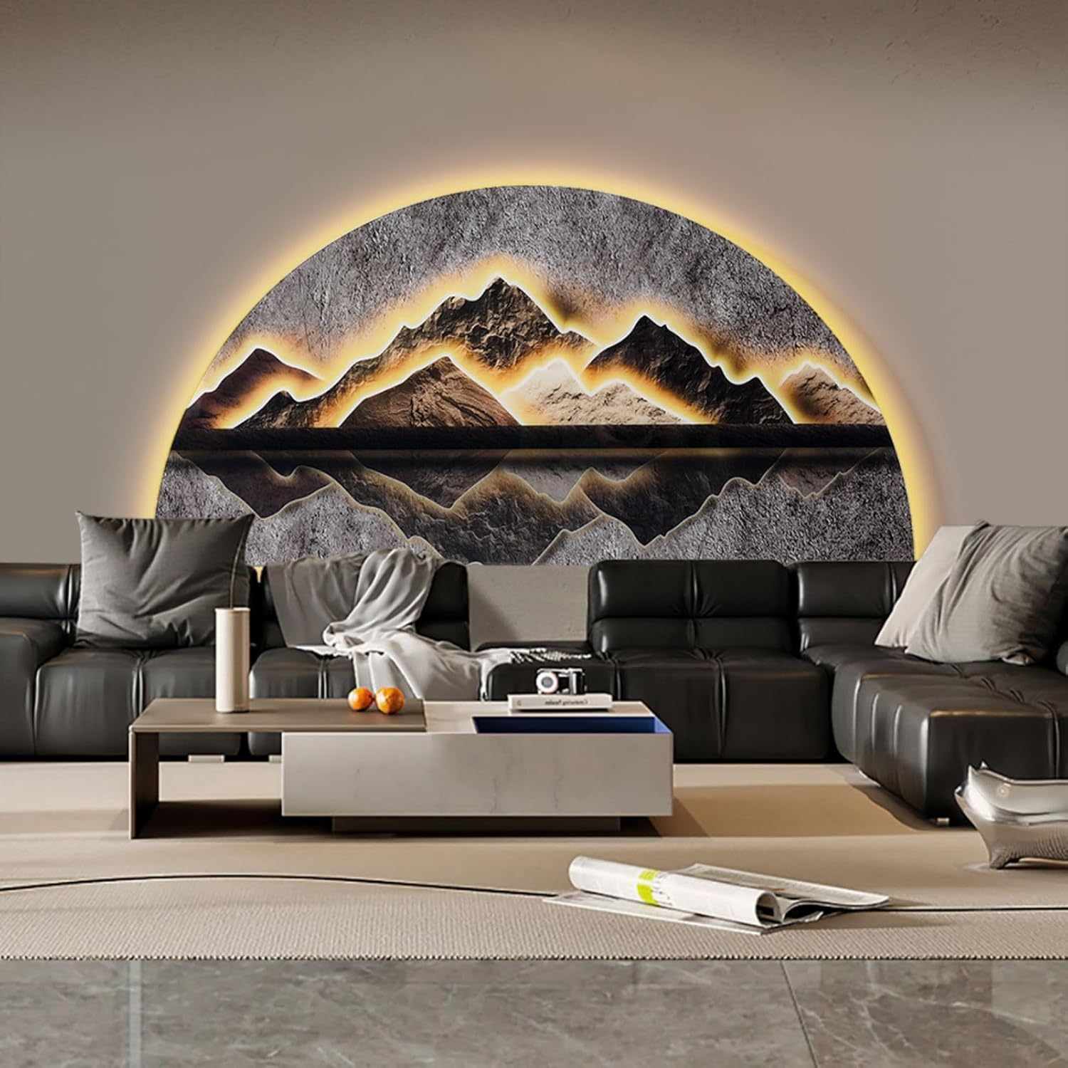 Homary 492 Inch LED Lighted Abstract Mountain Wall Art