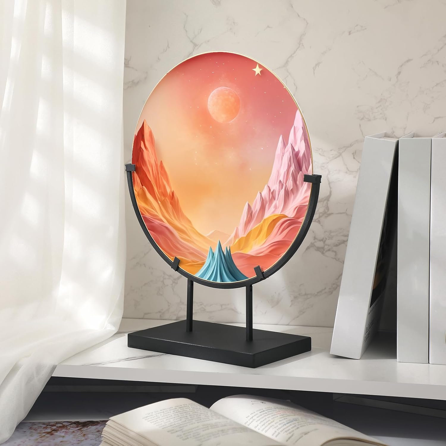 Blulu 4 Pc 12 Inch Round Metal Display Stand Black