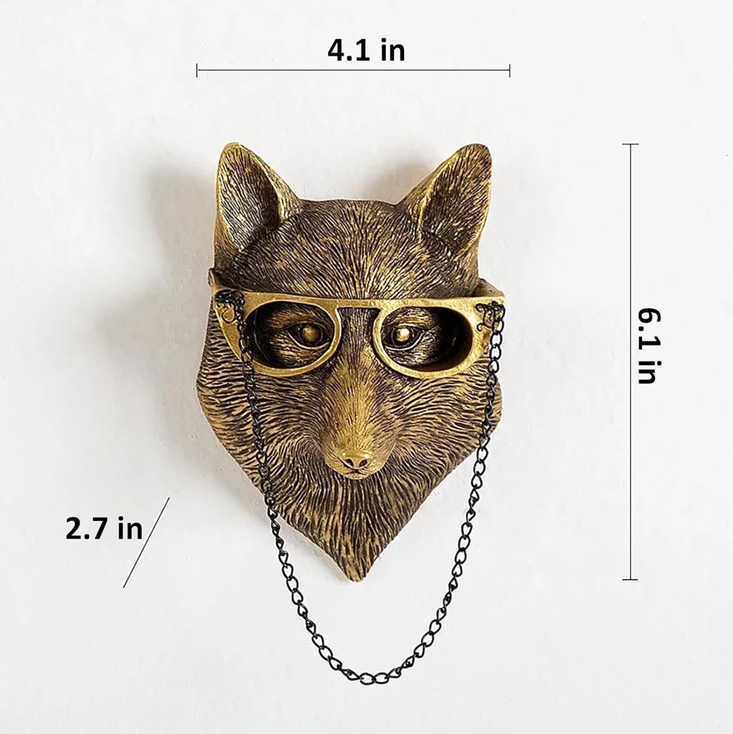 ONERWN Fox Head Wall Decor in Antique Copper