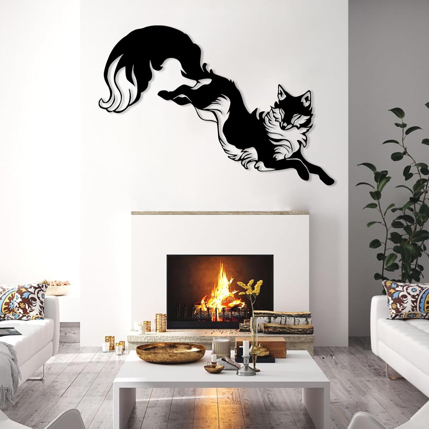 LARNT Metal Fox Wall Art 12X30 Wall Decor
