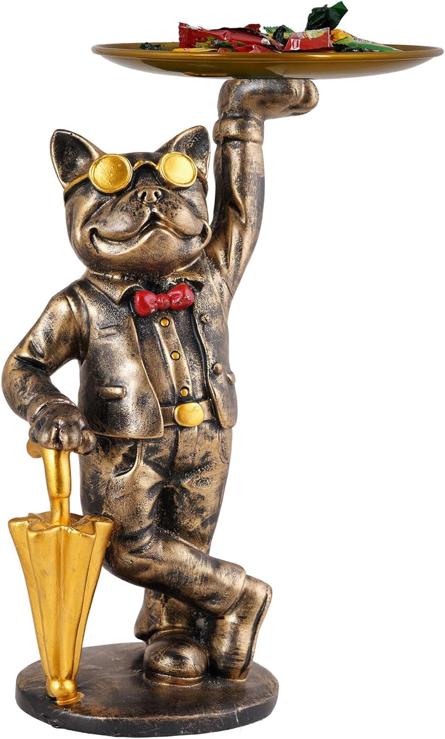 Cool Dog Sculpture with Plate for Home Decor 1