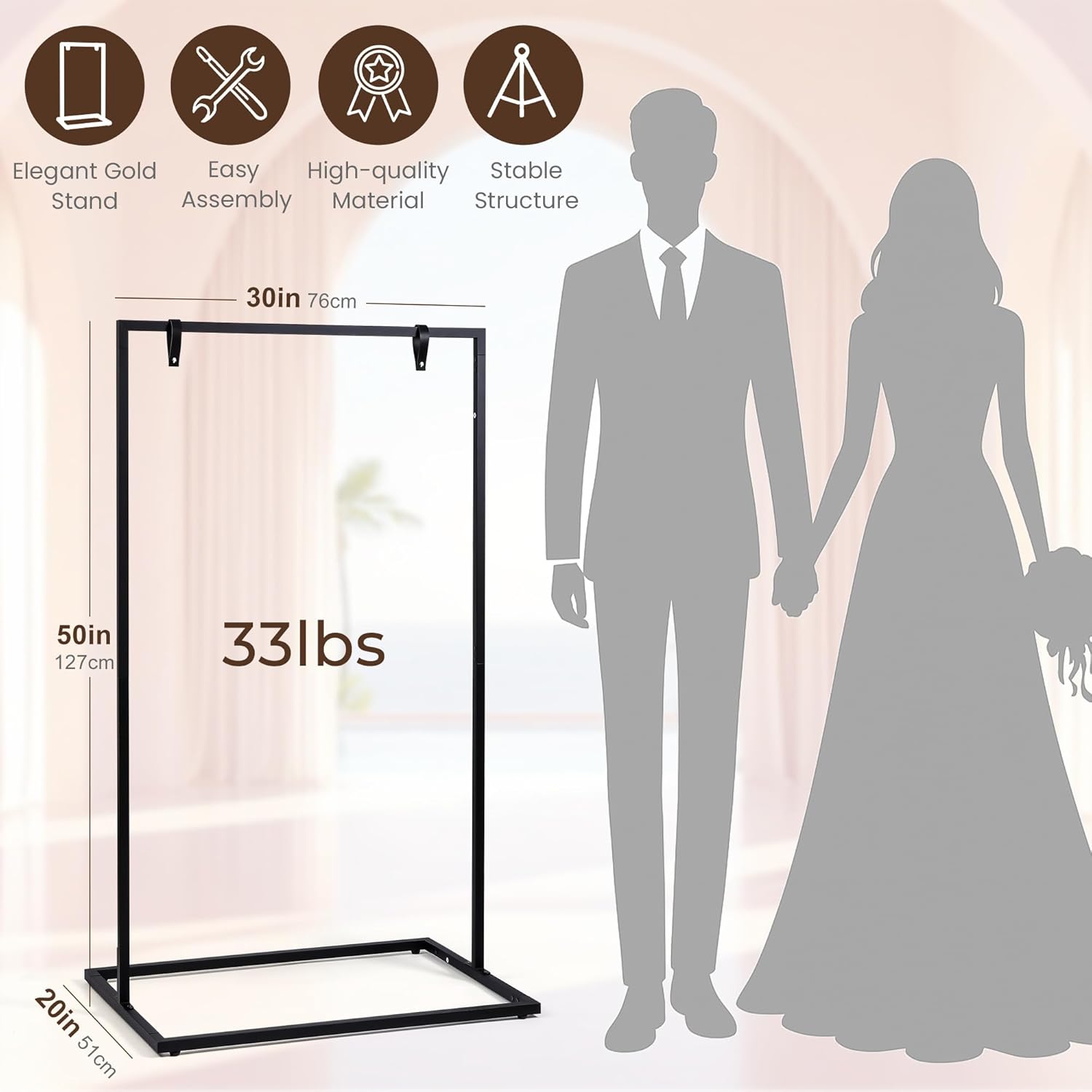 ARTASY Wedding Welcome Sign Stand 50x30x20 Black