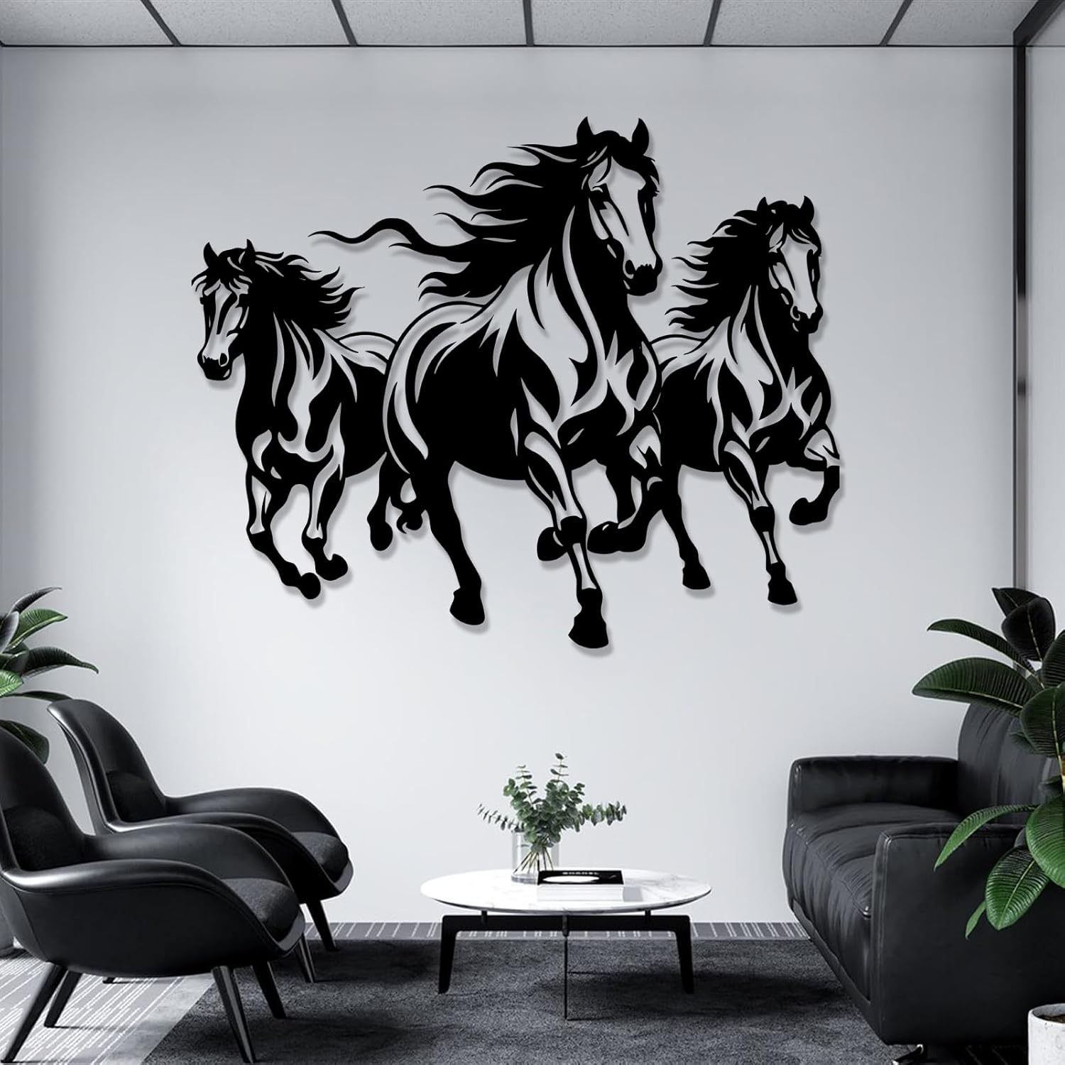 Metal Horse Wall Decor 24x19 Inch Sculpture