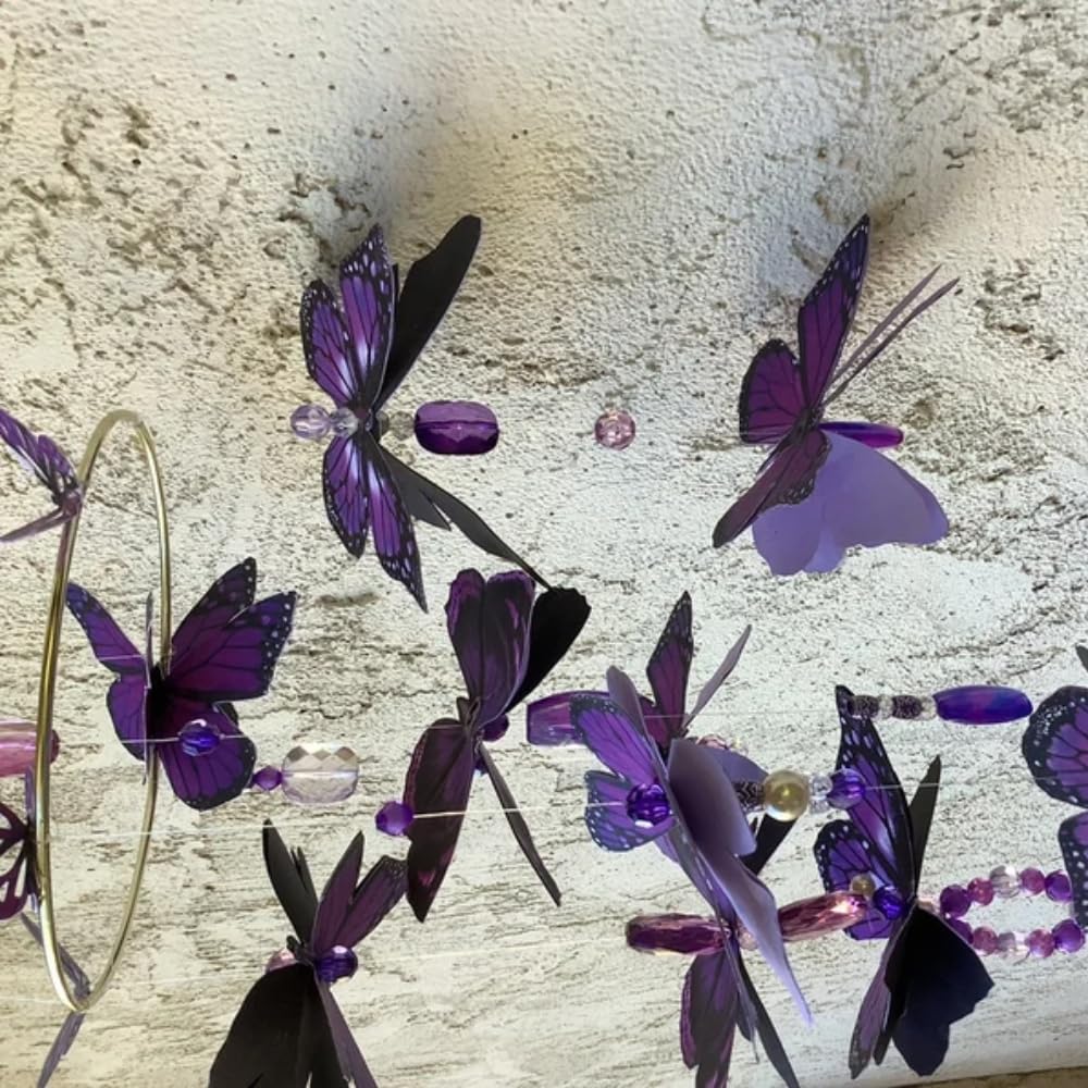 6 Inch Purple Butterfly Mobile with 13 Dimensional Butterflies