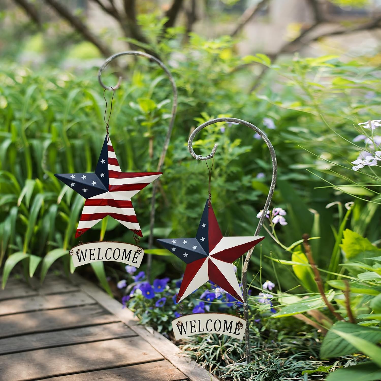 Wovorins Patriotic Welcome Sign Set of 4