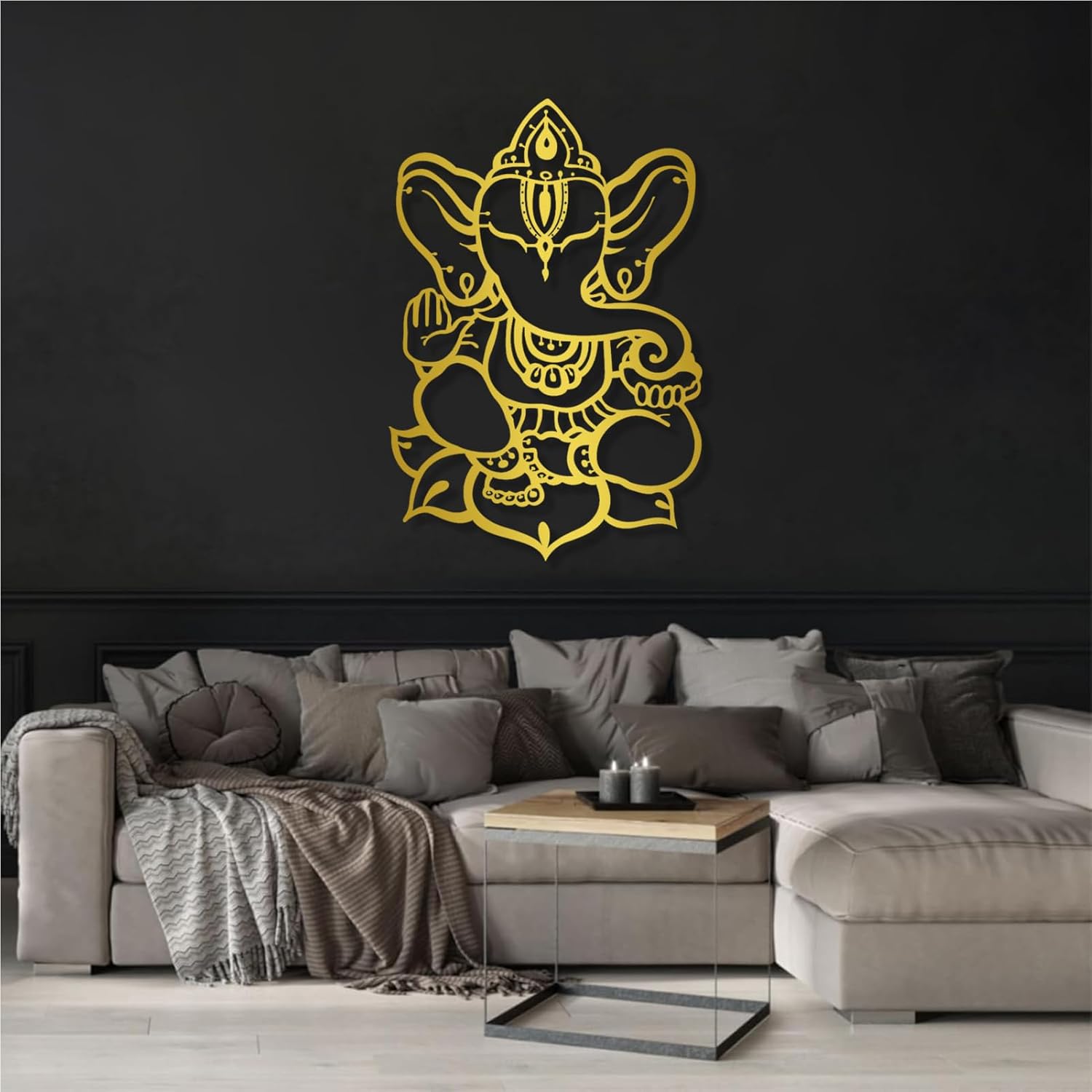 Ganesha Metal Wall Art for Living Room and Yoga Room