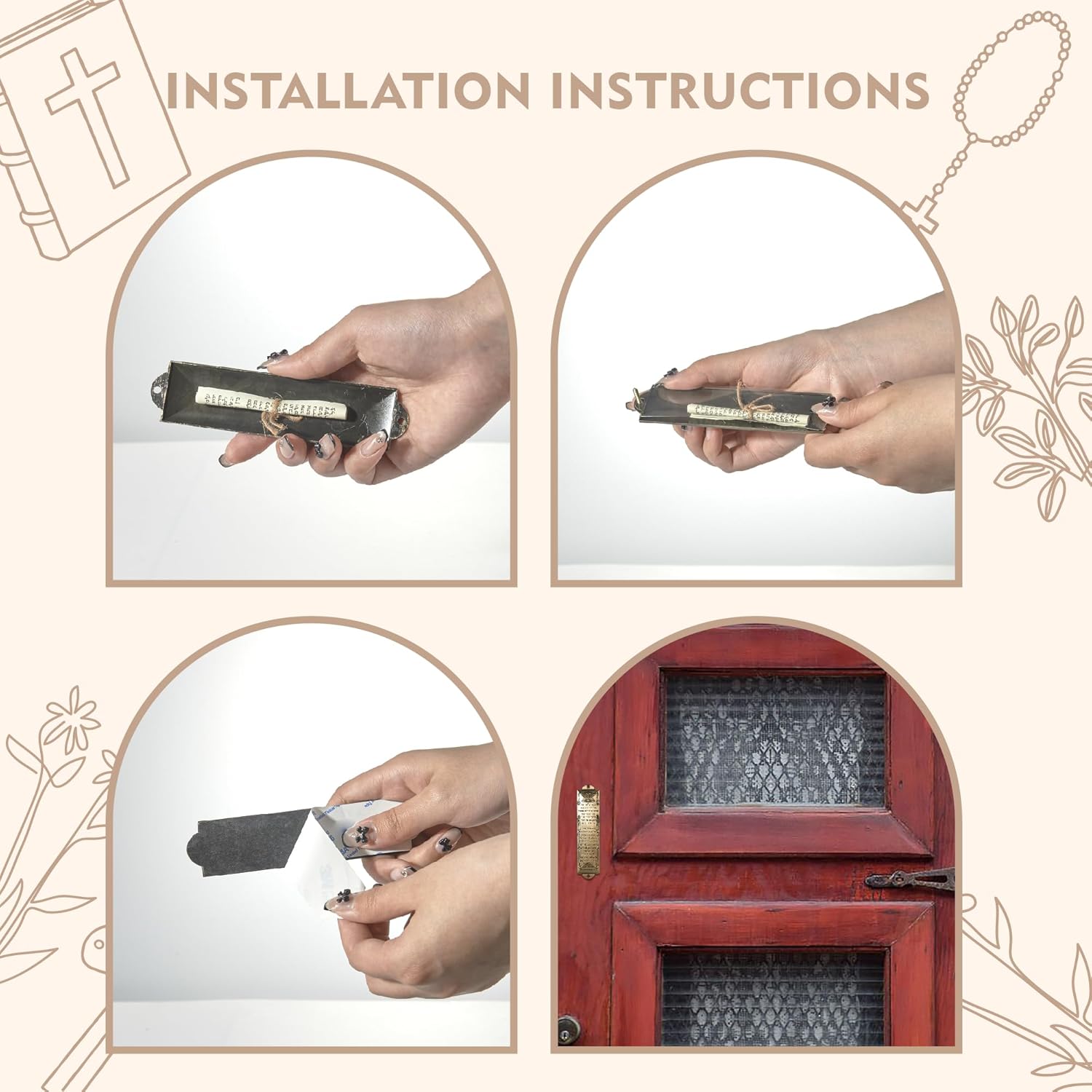 CAMATET Mezuzah Scroll with Metal Case 2 Pcs
