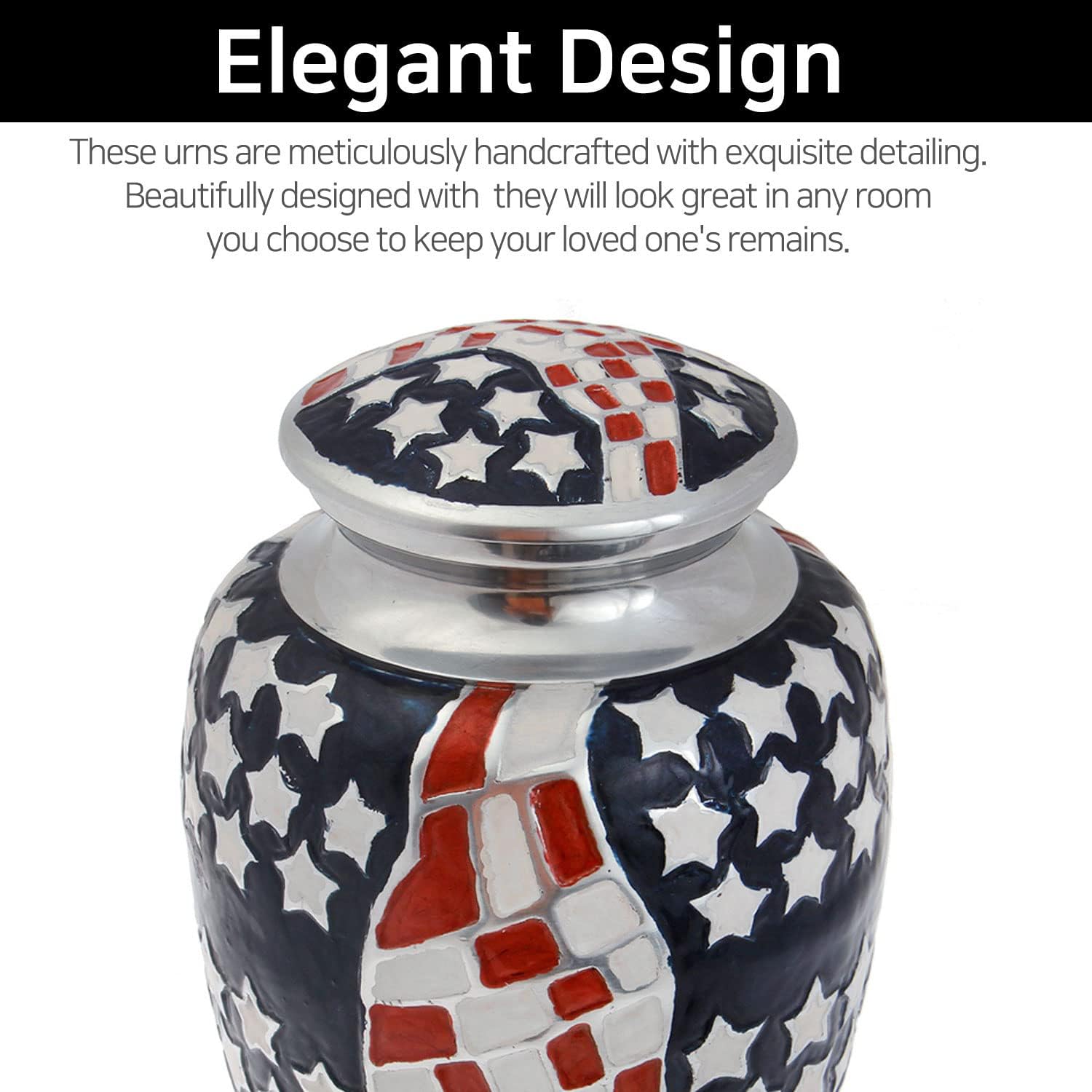 LETUSTO Cremation Urn with American Flag for Veteran Ashes