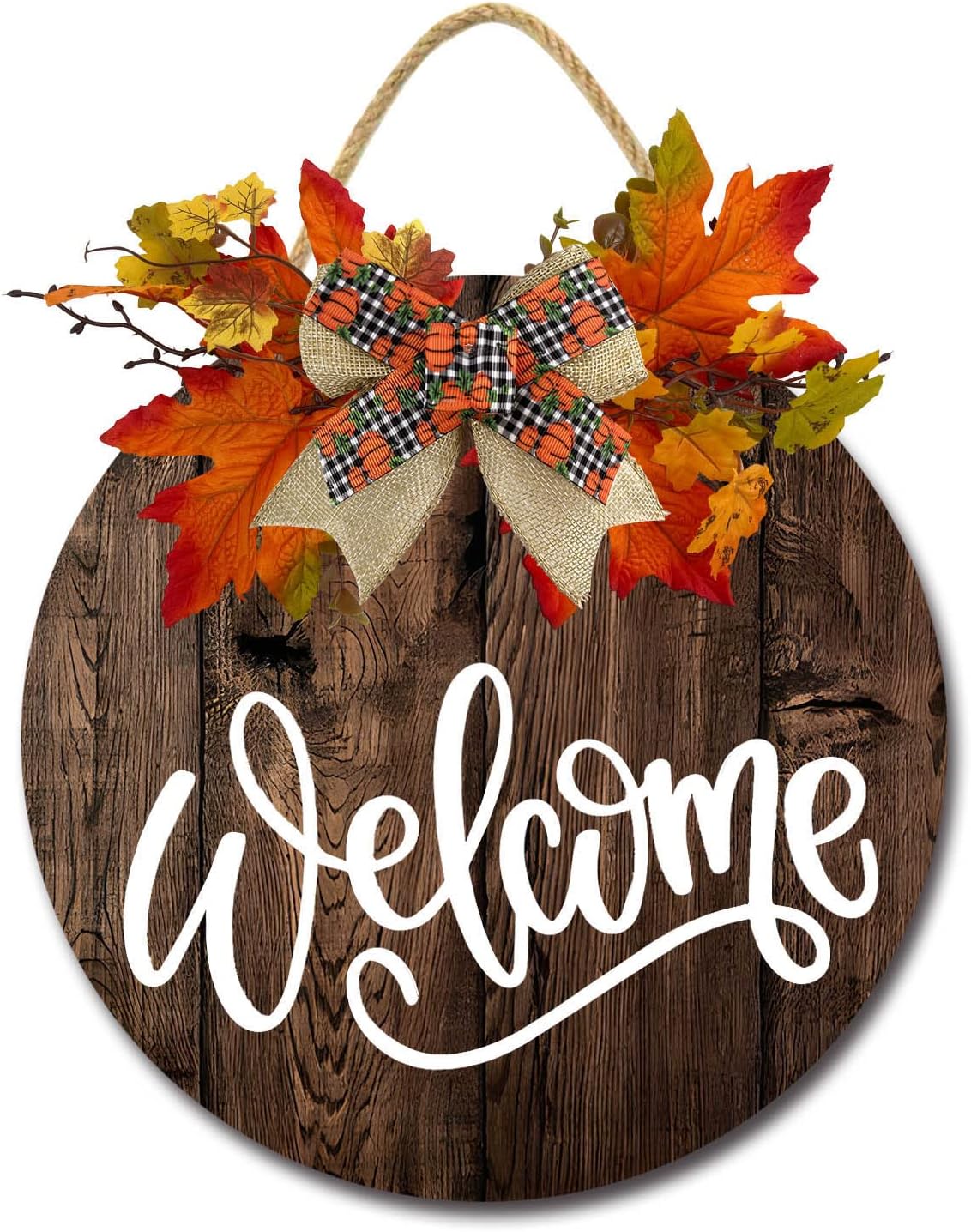 Rustic Wooden Fall Welcome Sign Halloween Decor