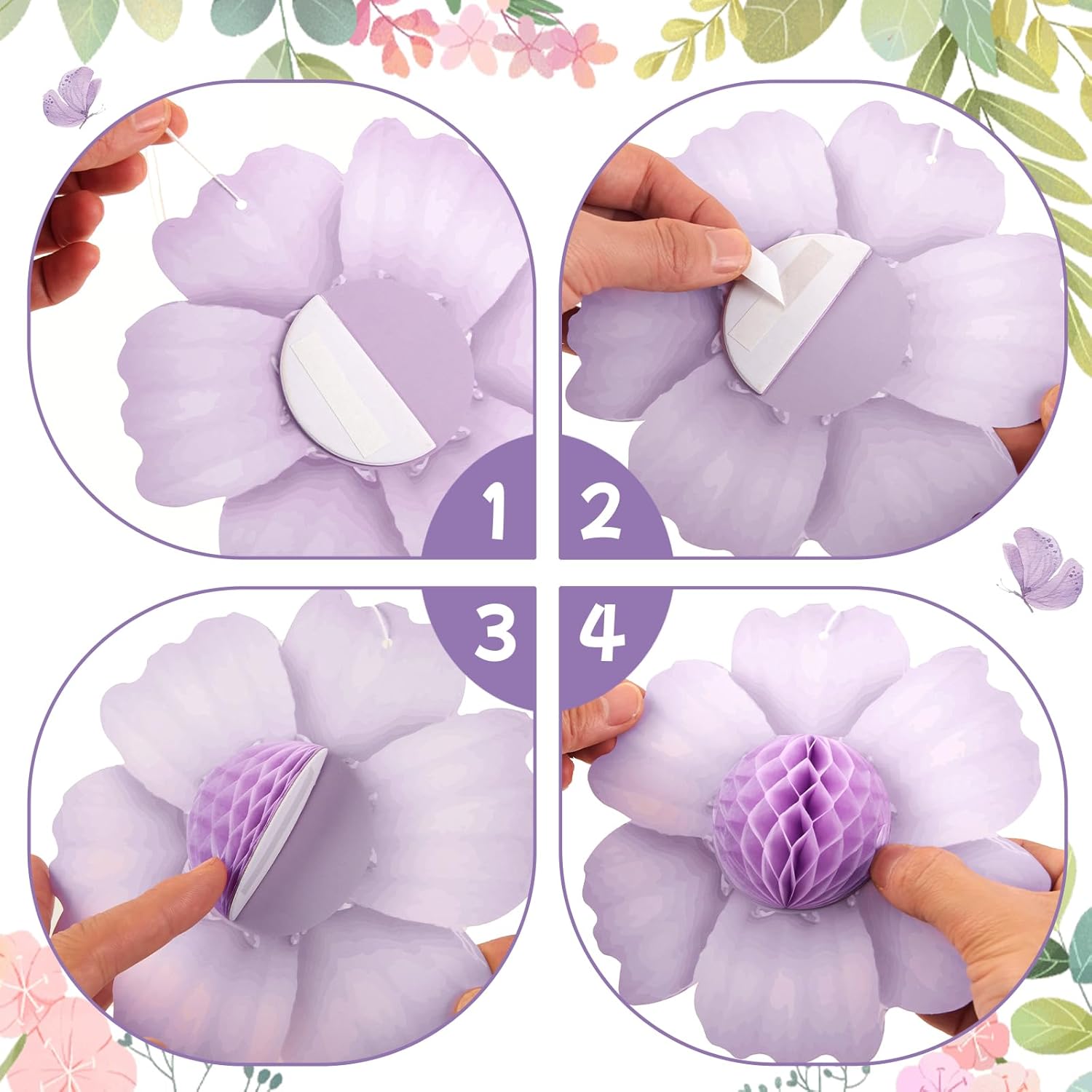 Paper Jazz 9PCS Pastel Honeycomb Butterfly Party Decorations
