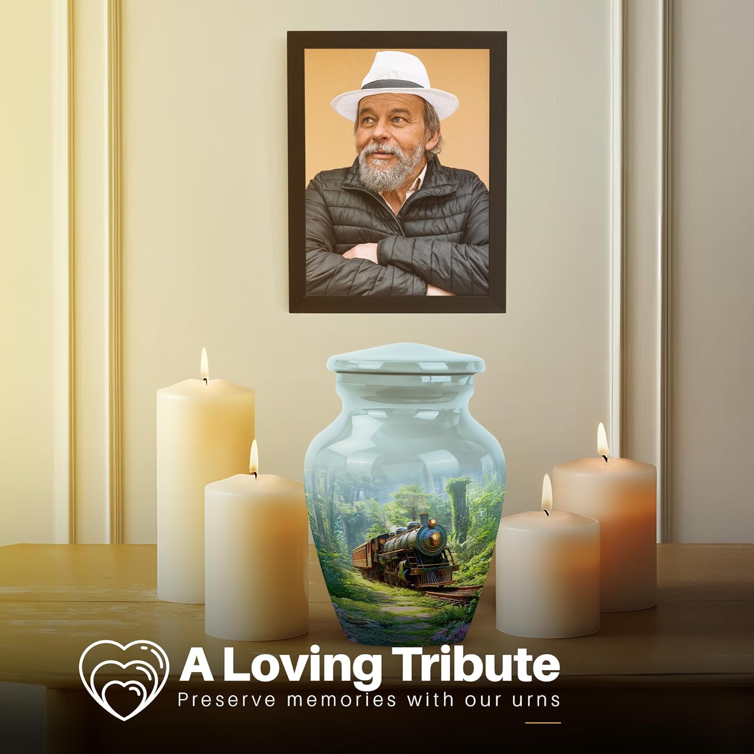 Yatskia Mini Train Memorial Urn for Adult Ashes