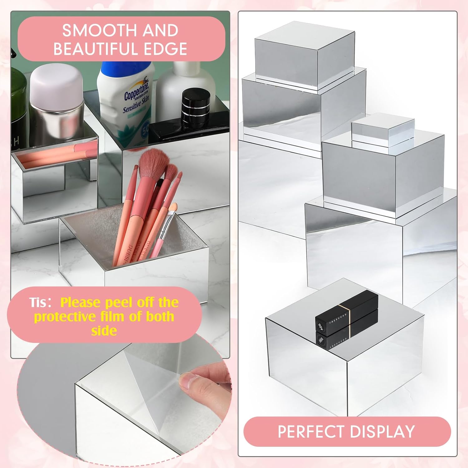 Geelin 6 Pack Silver Acrylic Display Risers
