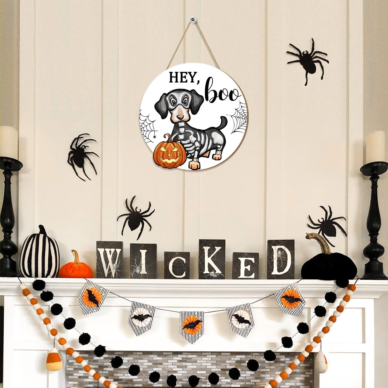 Halloween Ghost Dog Door Hanging Sign Decor