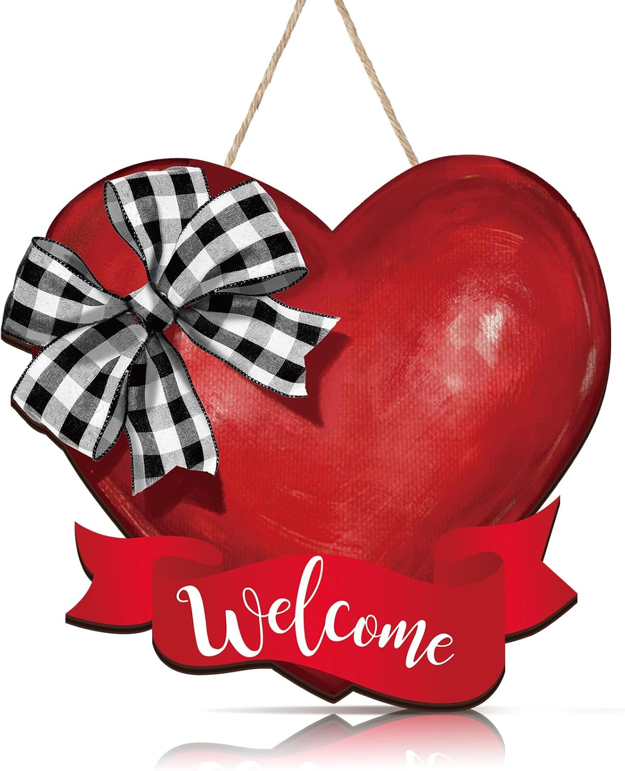 Marsui Red Heart Door Wreath Valentine Decoration