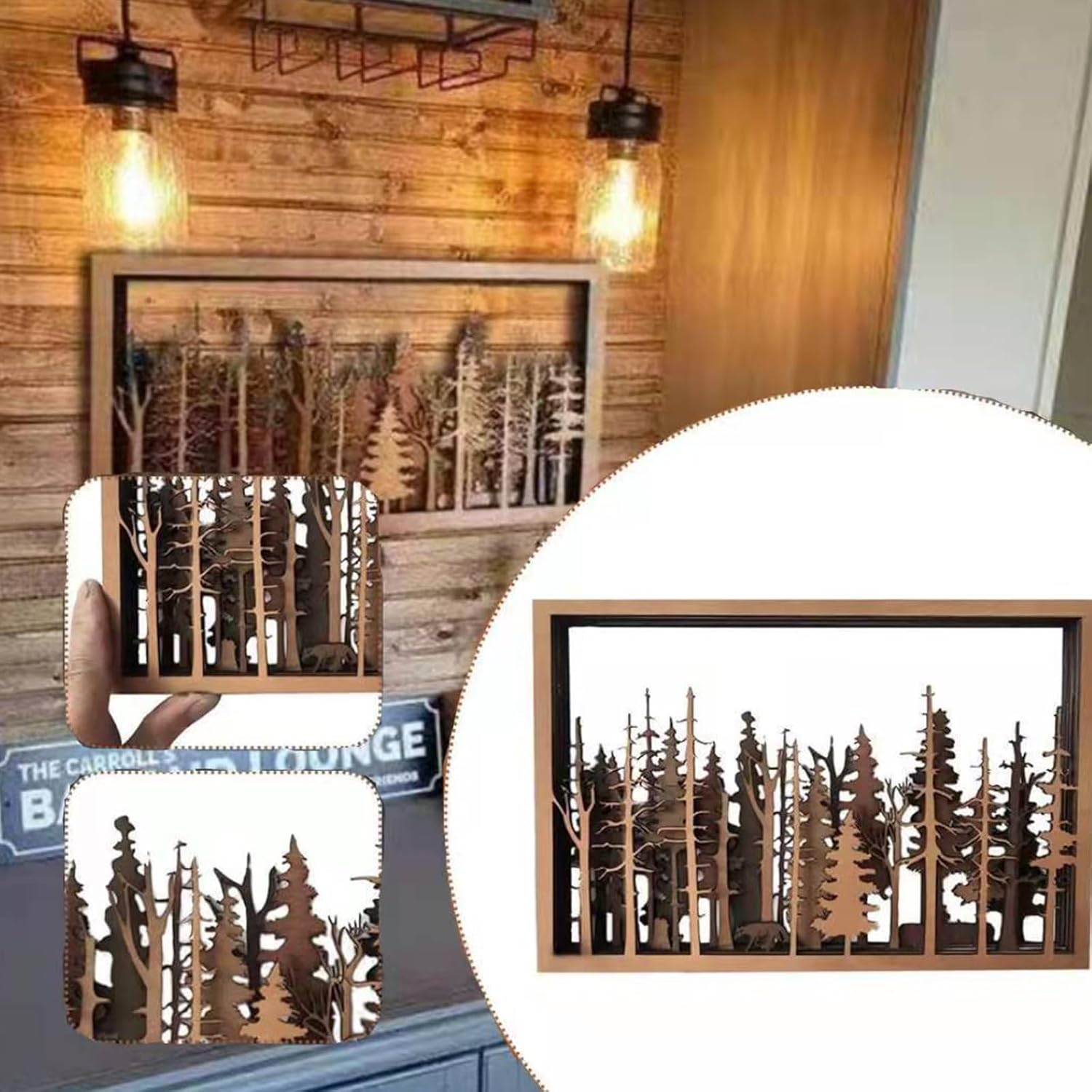 Meokro 7-Layer Fox Wall Art Decor Wooden Farmhouse Sculpture