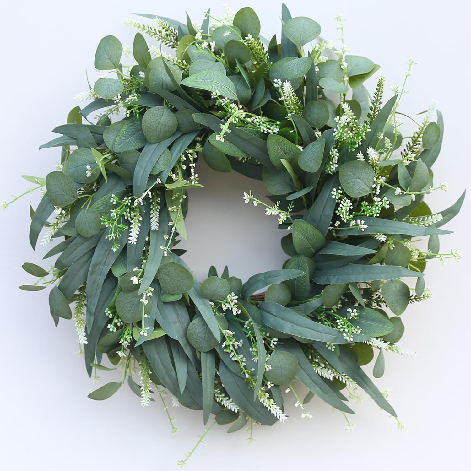 24-26 Inch Eucalyptus Wreath for Front Door and Wall