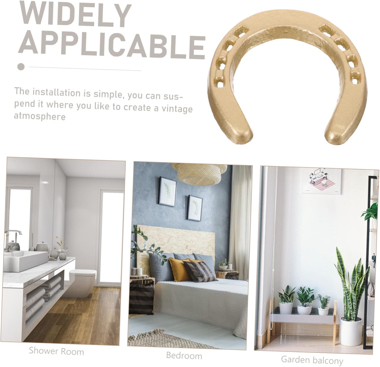 IMIKEYA Gold Horseshoe Wall Sculpture