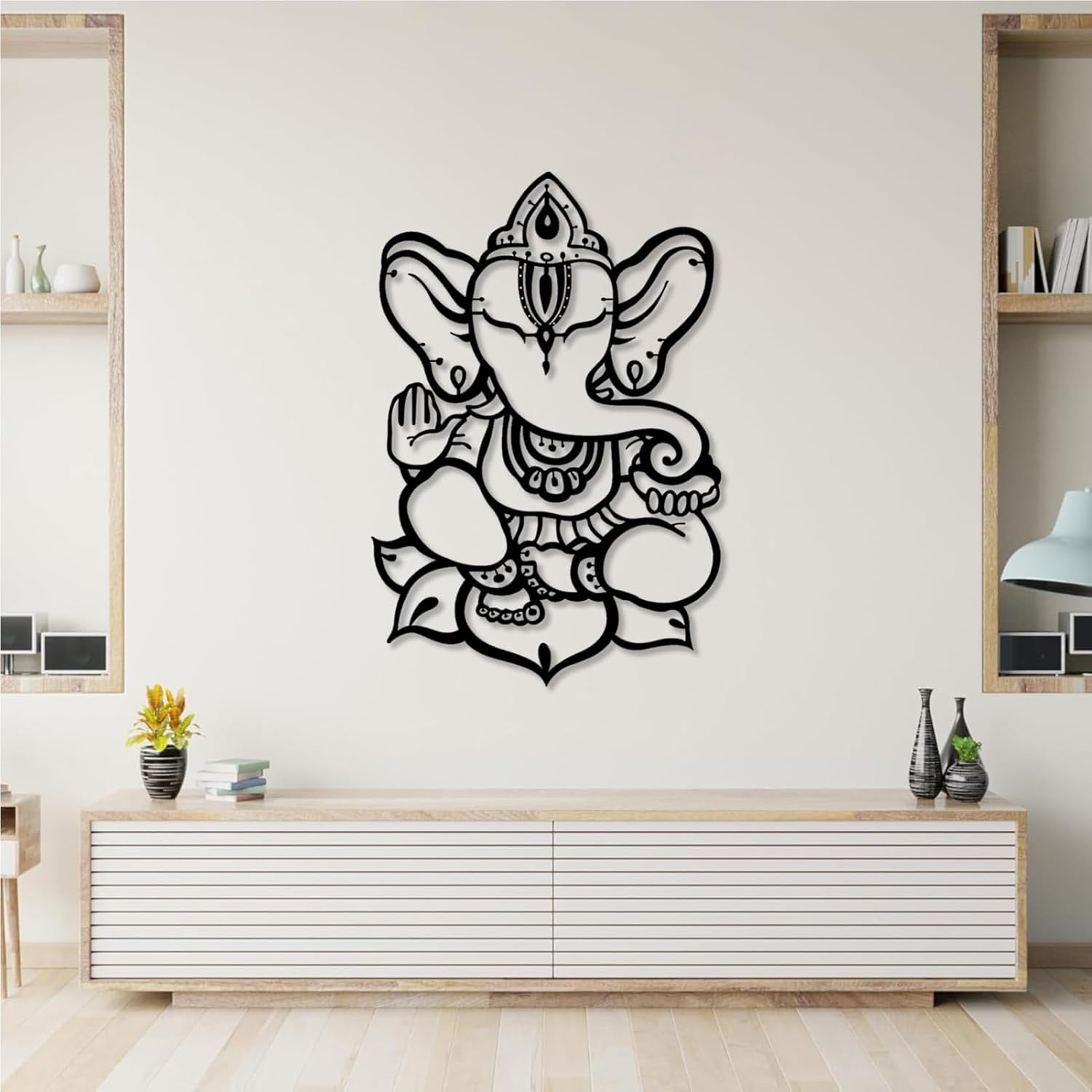 Ganesha Metal Wall Art for Living Room and Yoga Room