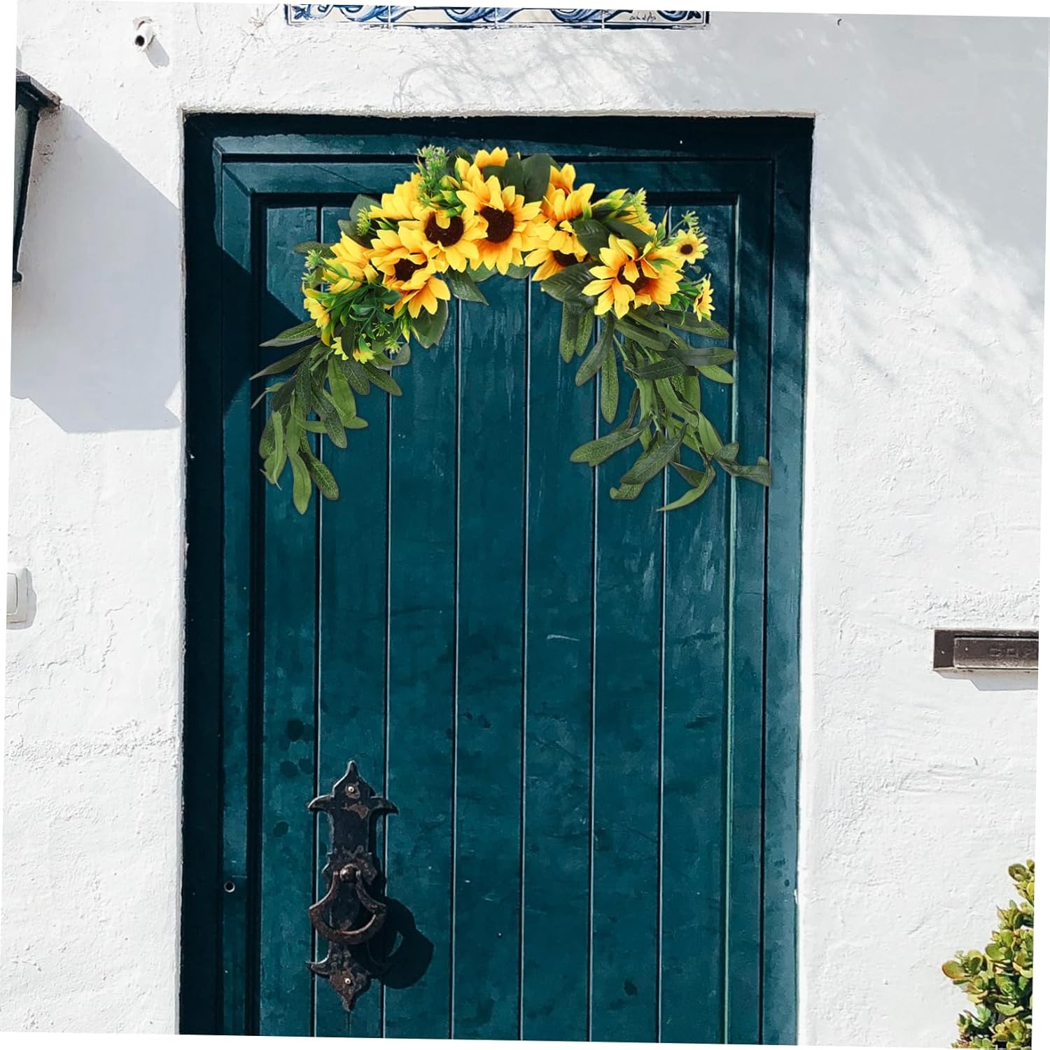 Sunflower Swag Door Knocker Artificial Flower Wall Hanging Decor