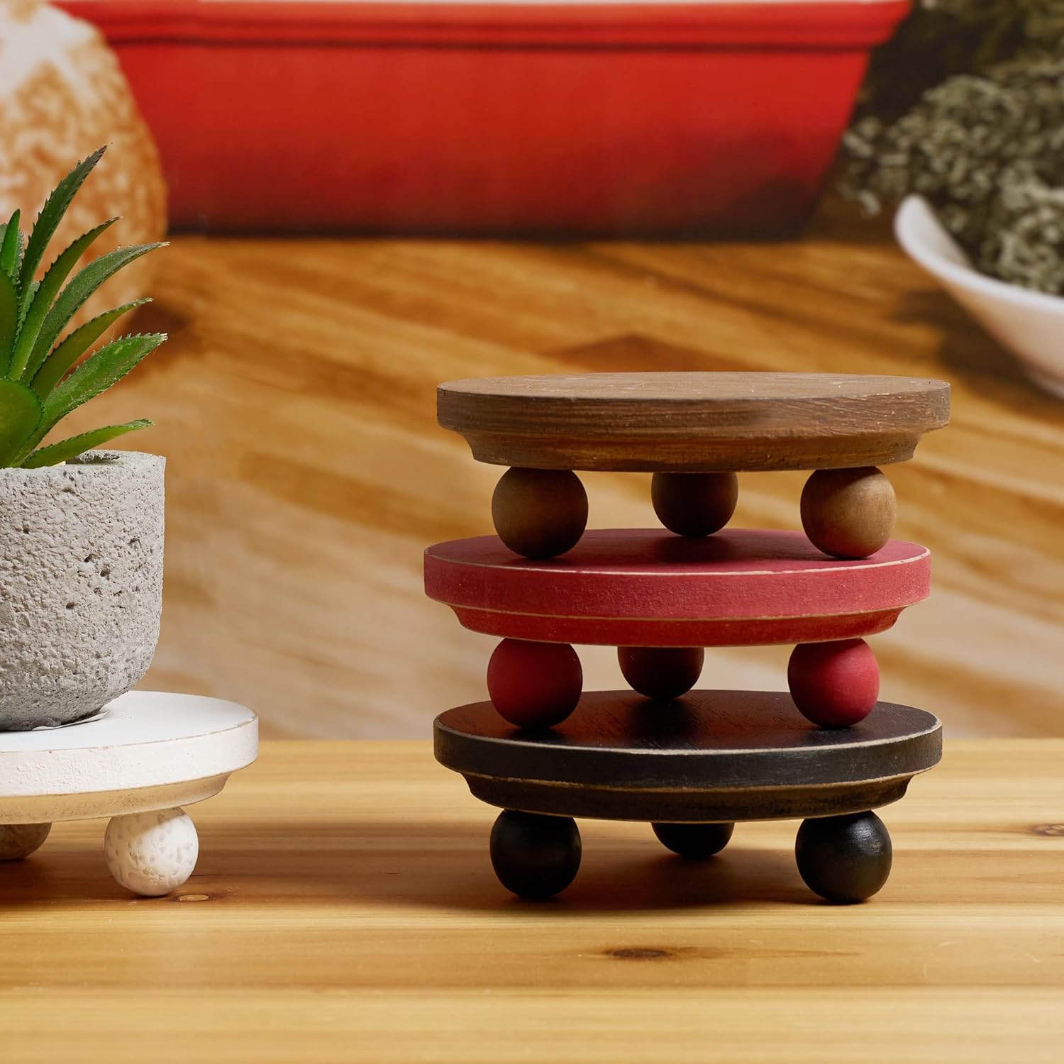 Defined Deco Mini Wood Risers for Display Set of 2 Black