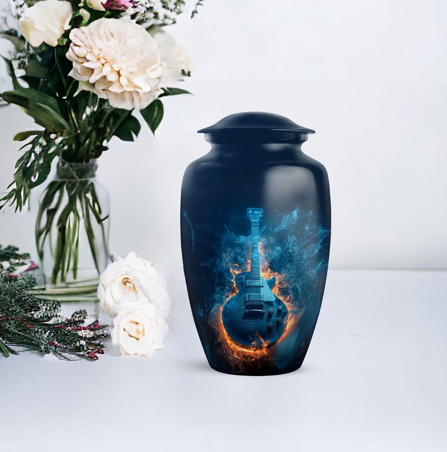 Guitar Urn for Human Ashes - Custom Blue 10 Inch