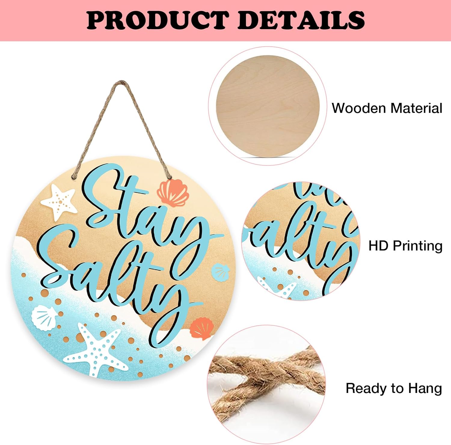 Bolisom Spring Summer Sea Front Door Sign