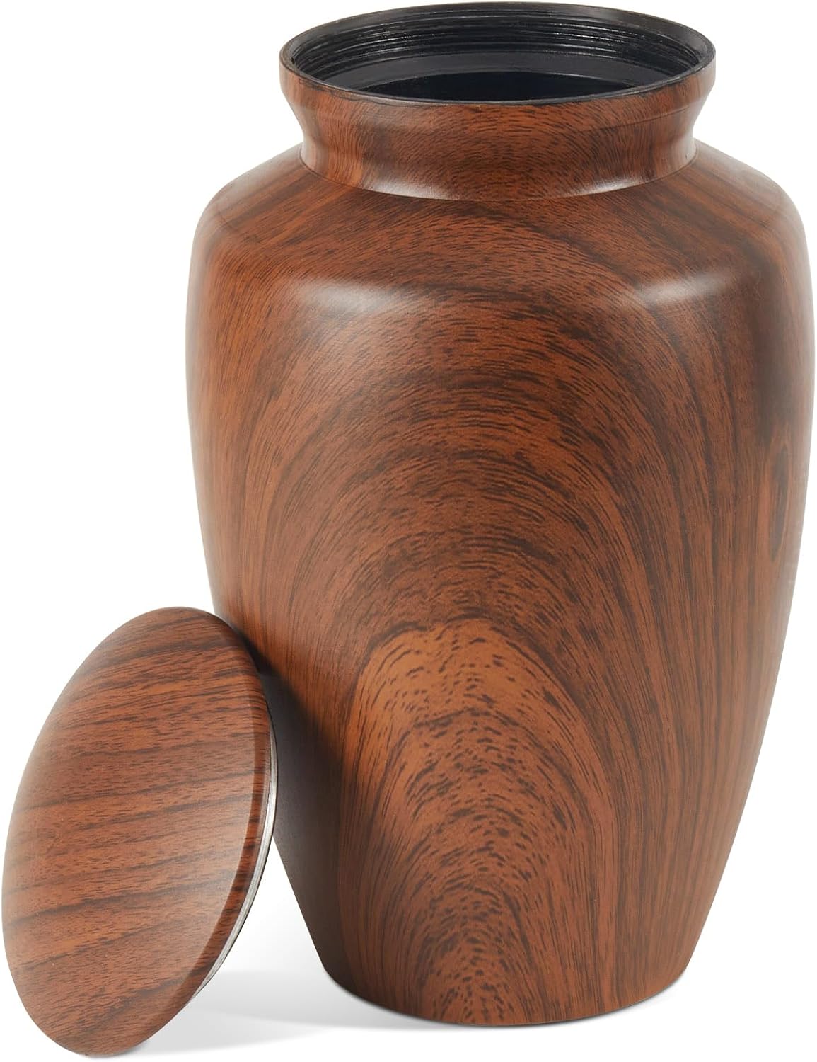 Nyutu Urn for Ashes 10 Inch Aluminum Wood Cremation Urn