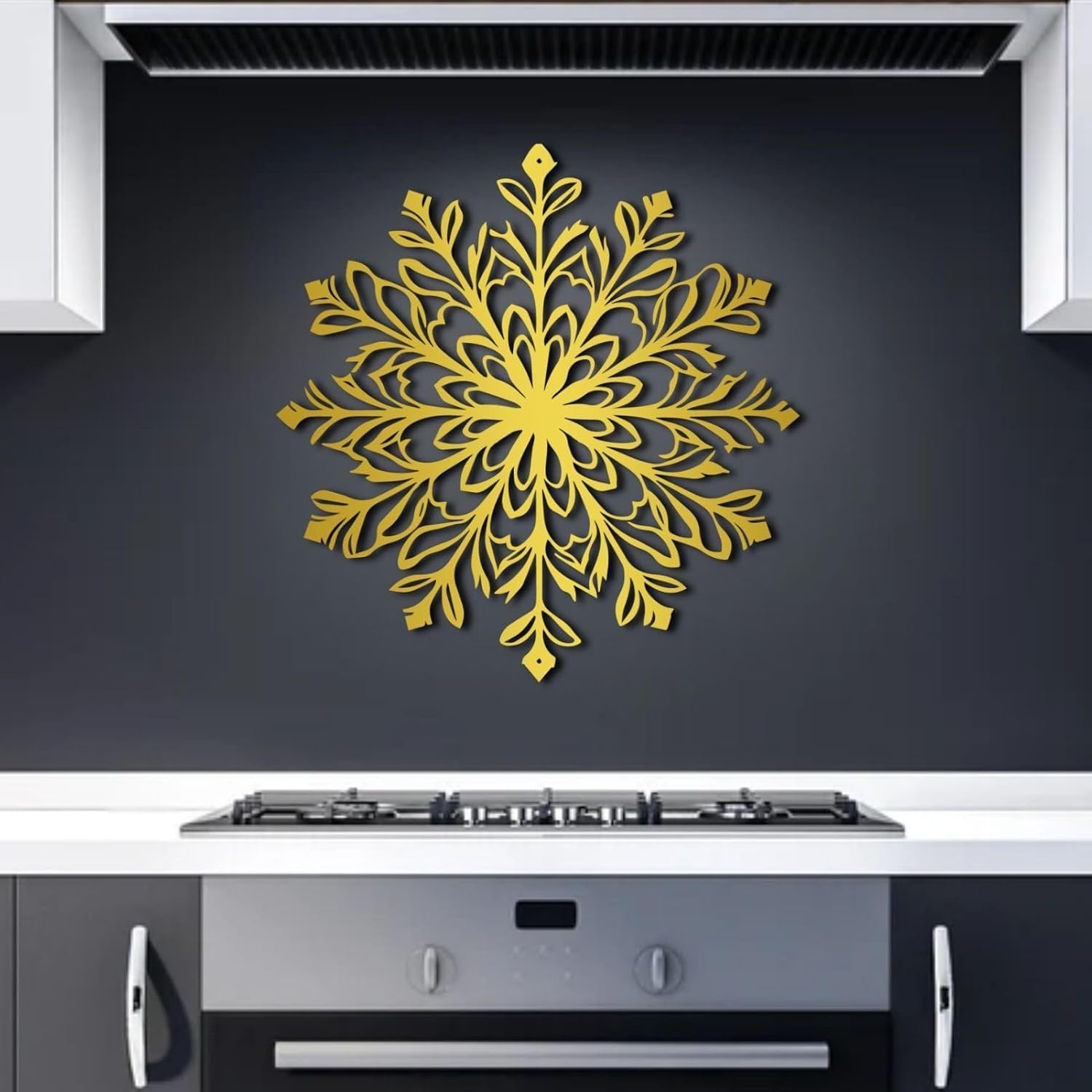 ENJOYOO Snowflake Metal Wall Art Decor 24x24in