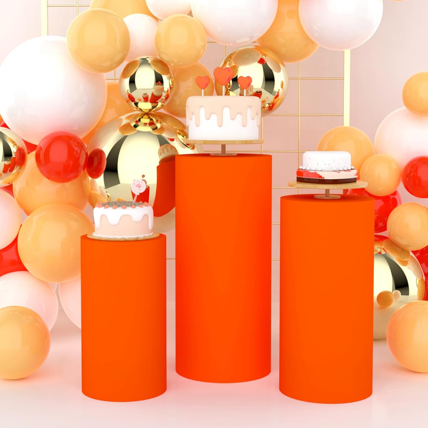 Babenest Cylinder Pedestal Covers Set of 3 Spandex Elastic Decor