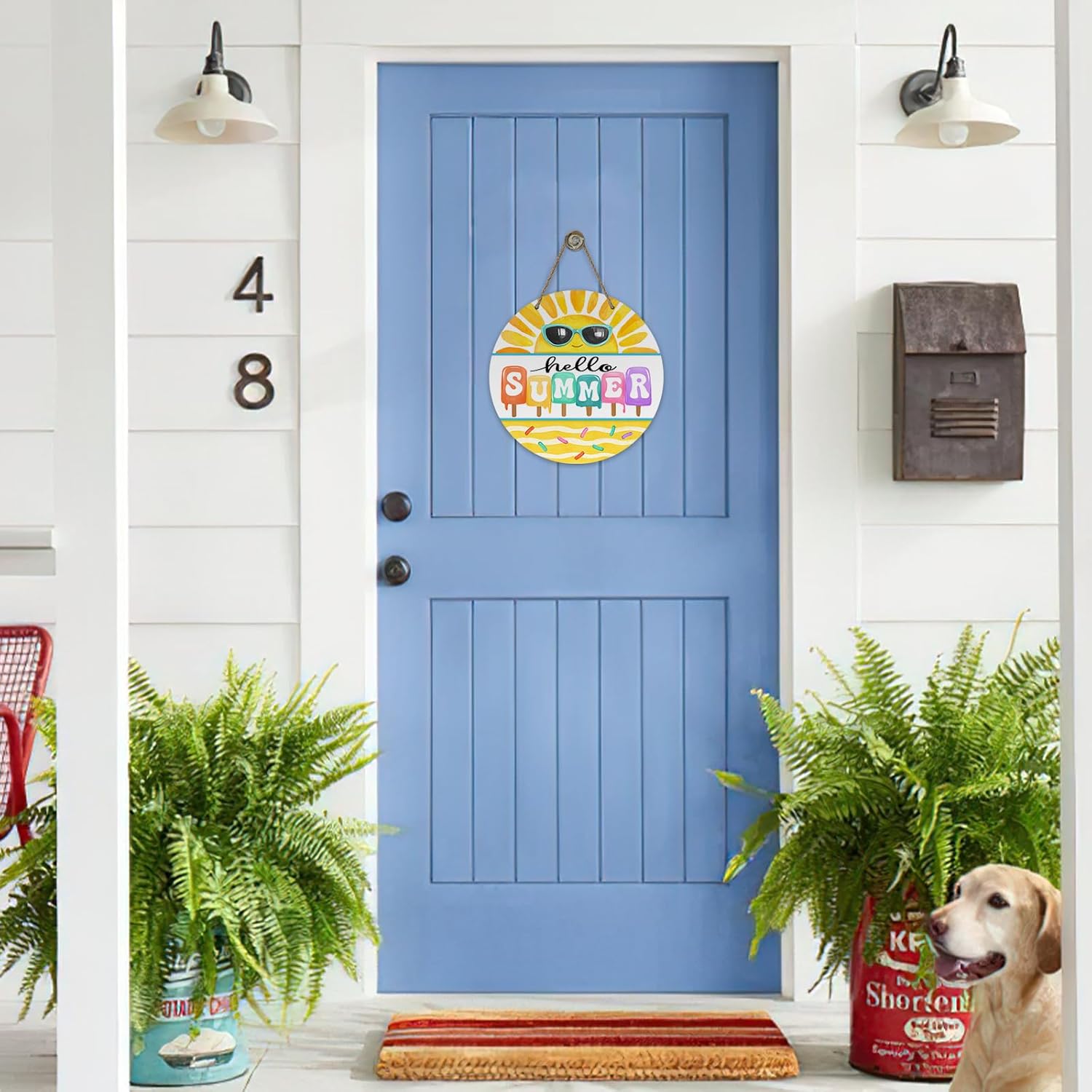 Hello Summer Sun Popsicle Sunglasses Door Sign