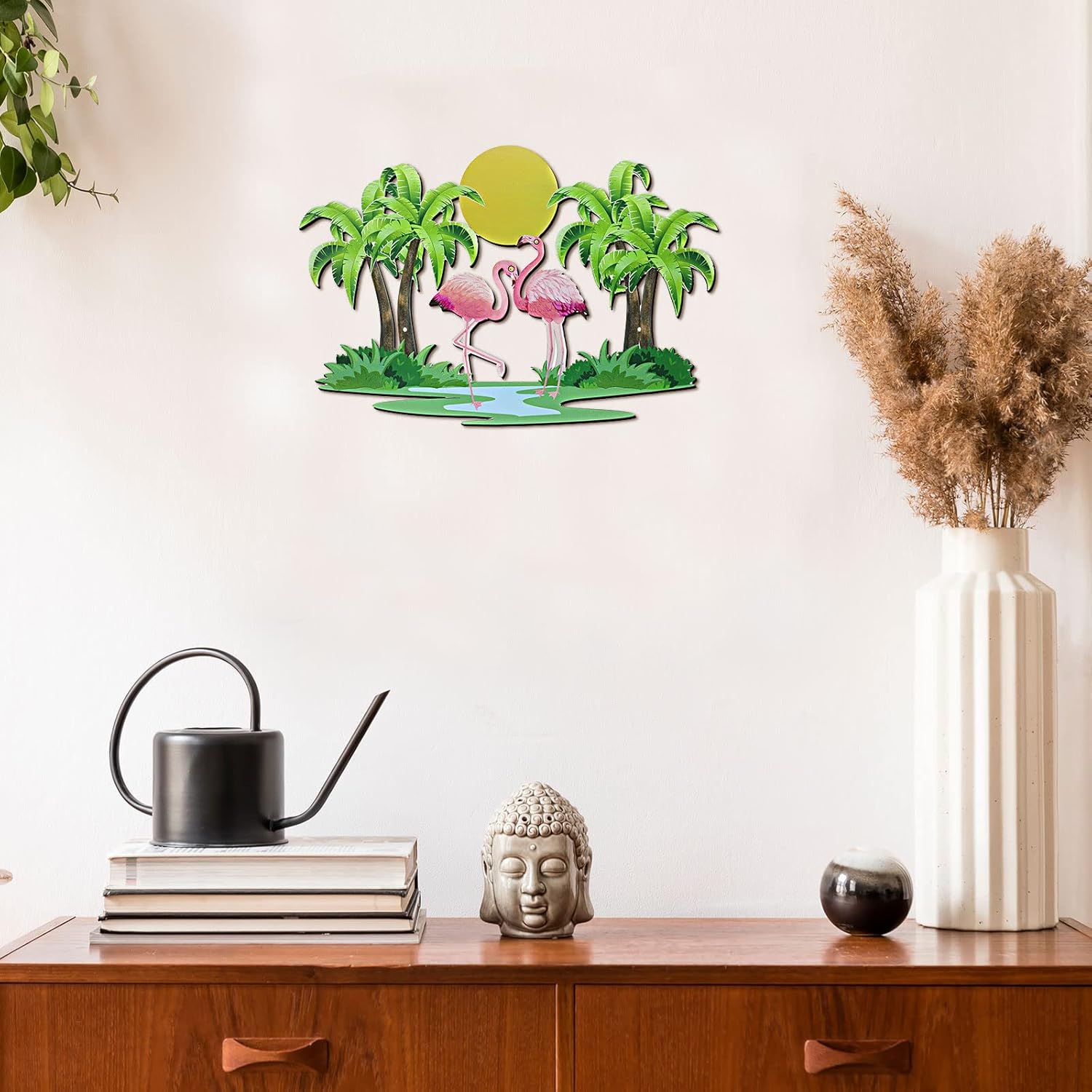 Taiyin Flamingo Palm Tree Wall Art Decor