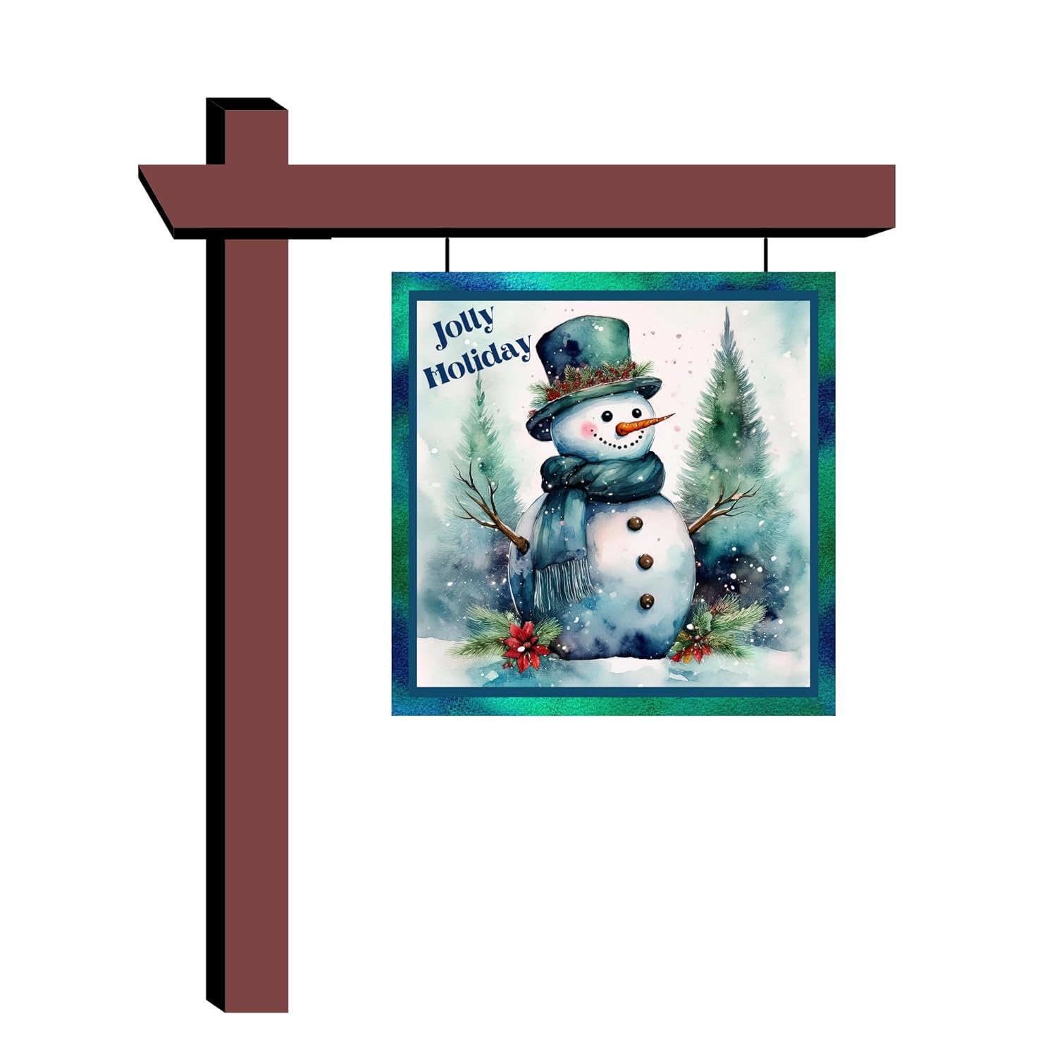 Jolly Holiday Snowman Christmas Wreath Decor
