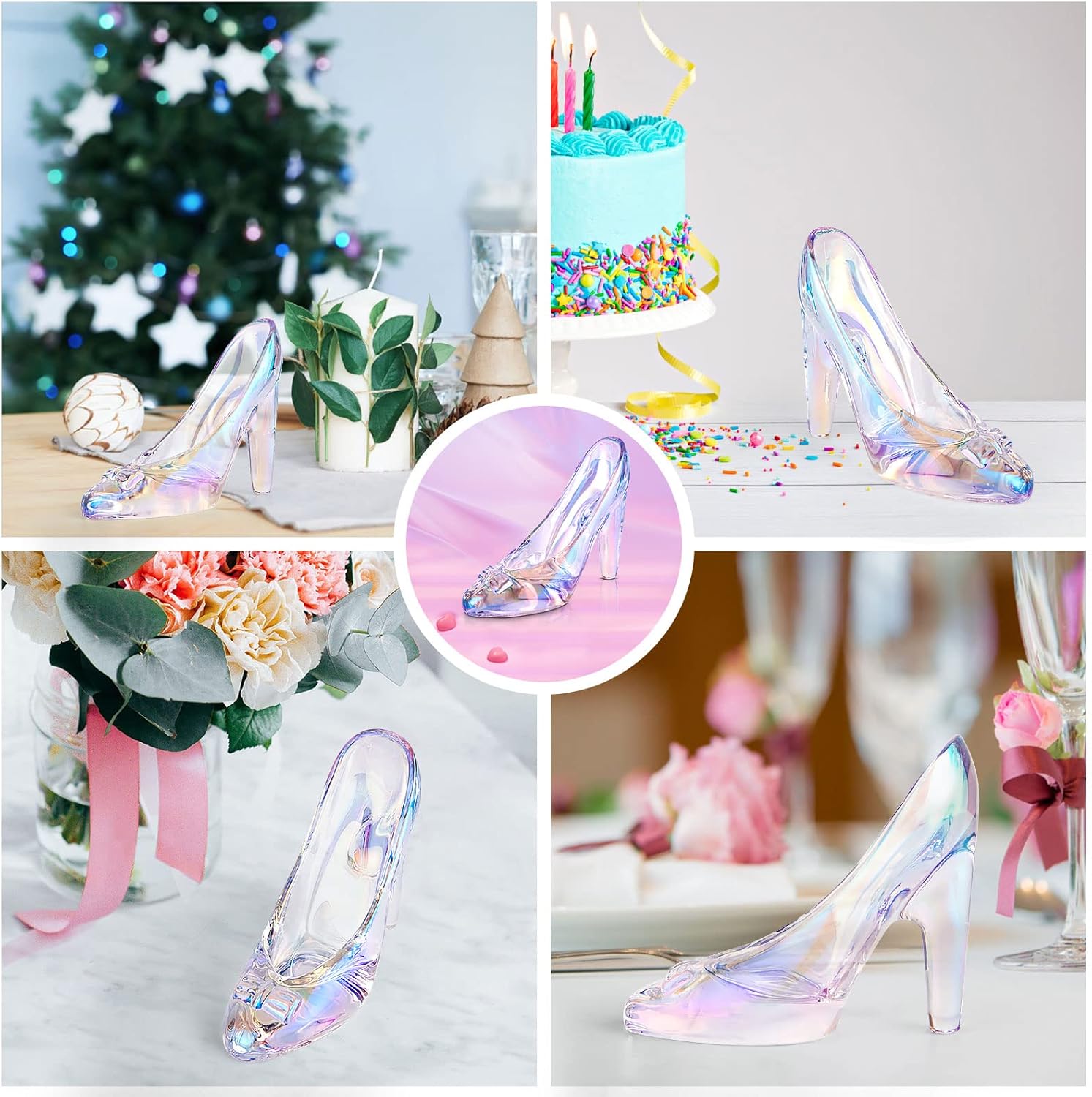 Cinderella Crystal High Heels Shoes Decor