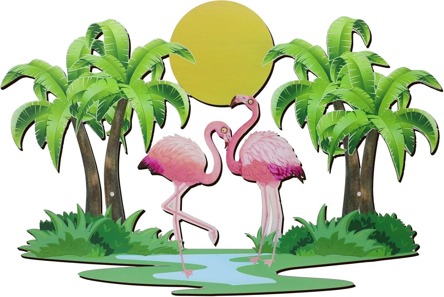 Taiyin Flamingo Palm Tree Wall Art Decor