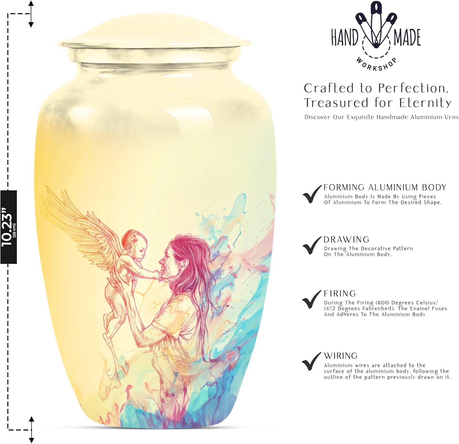 Large Velvet Urn for Ashes - Cremation Urn for Men and Women