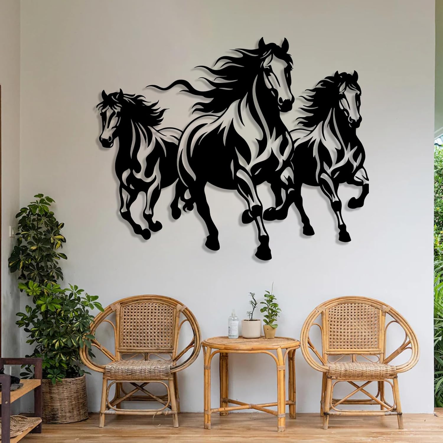 Metal Horse Wall Decor 24x19 Inch Sculpture
