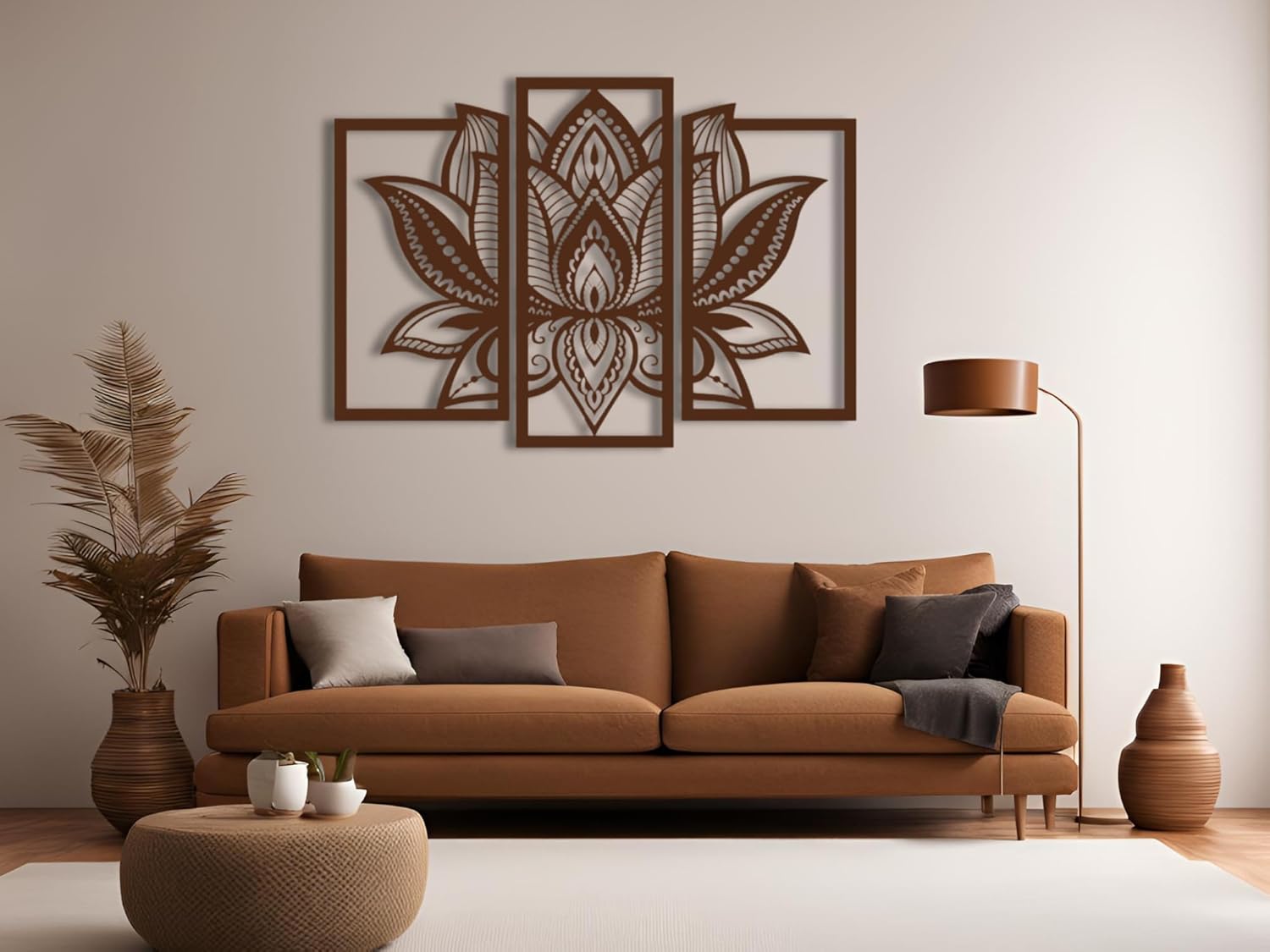 Vailla 3D Lotus Flower Wood Wall Art Decor