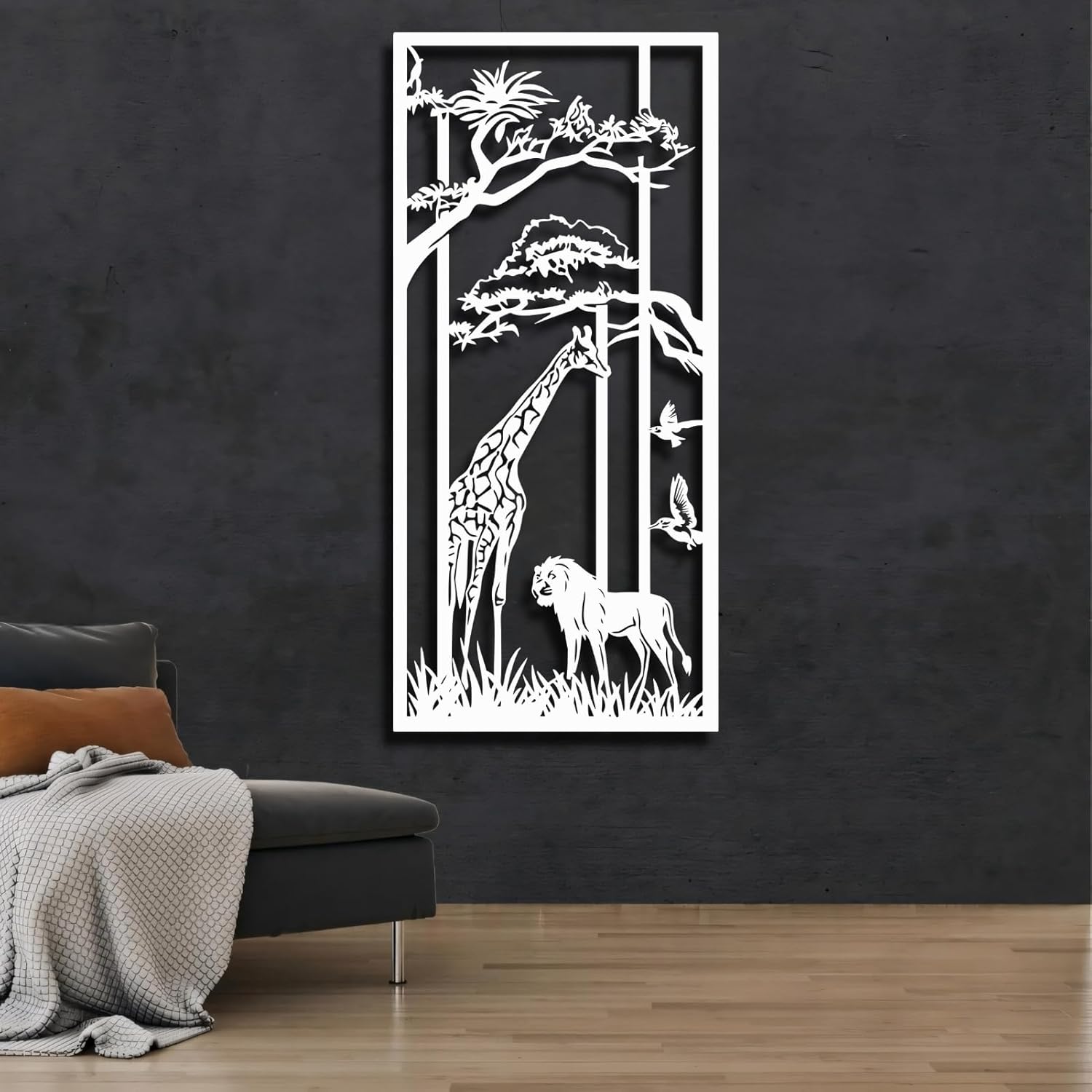 KingGenius Wildlife Metal Wall Art African Safari Decor