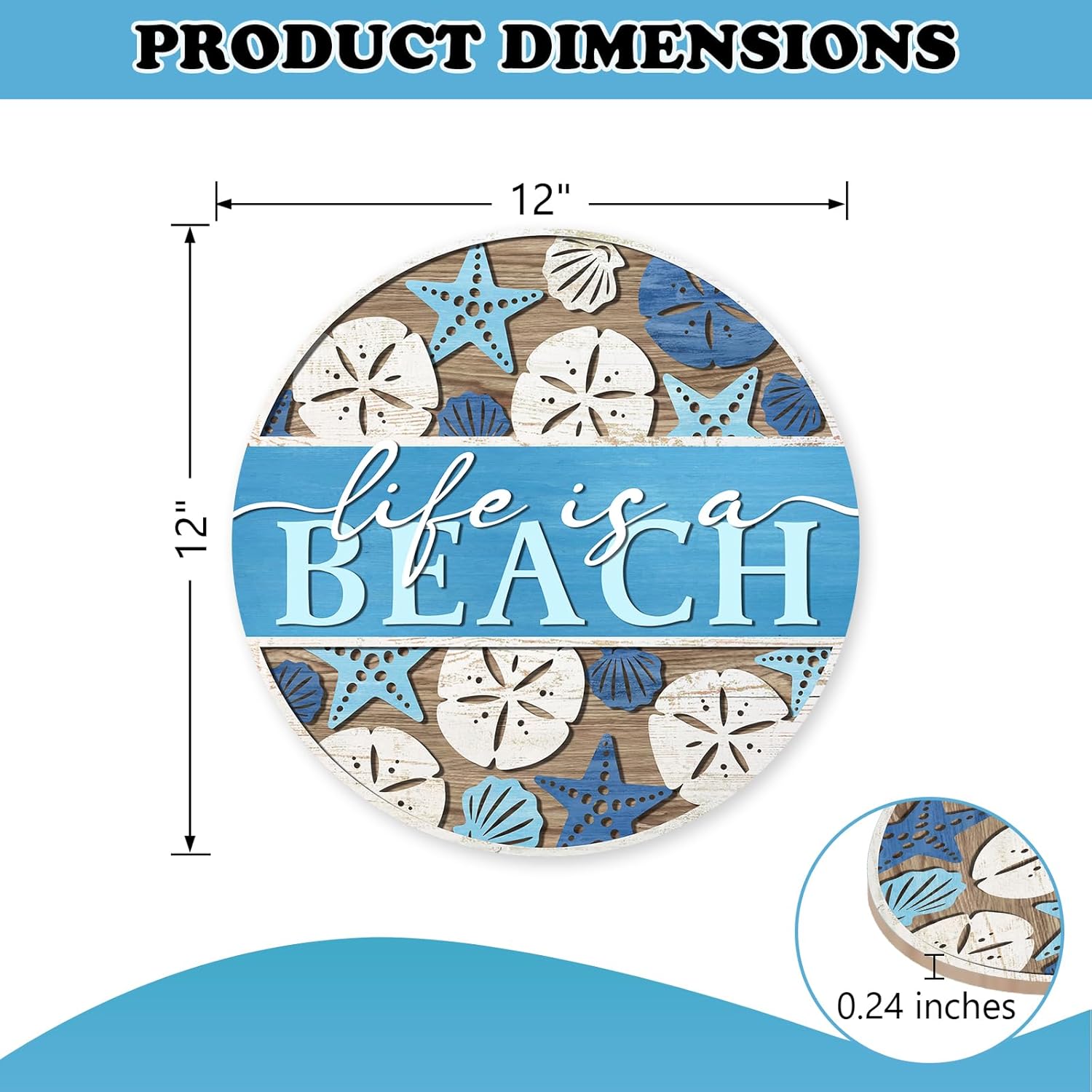 Summer Life is a Beach Blue Front Door Sign