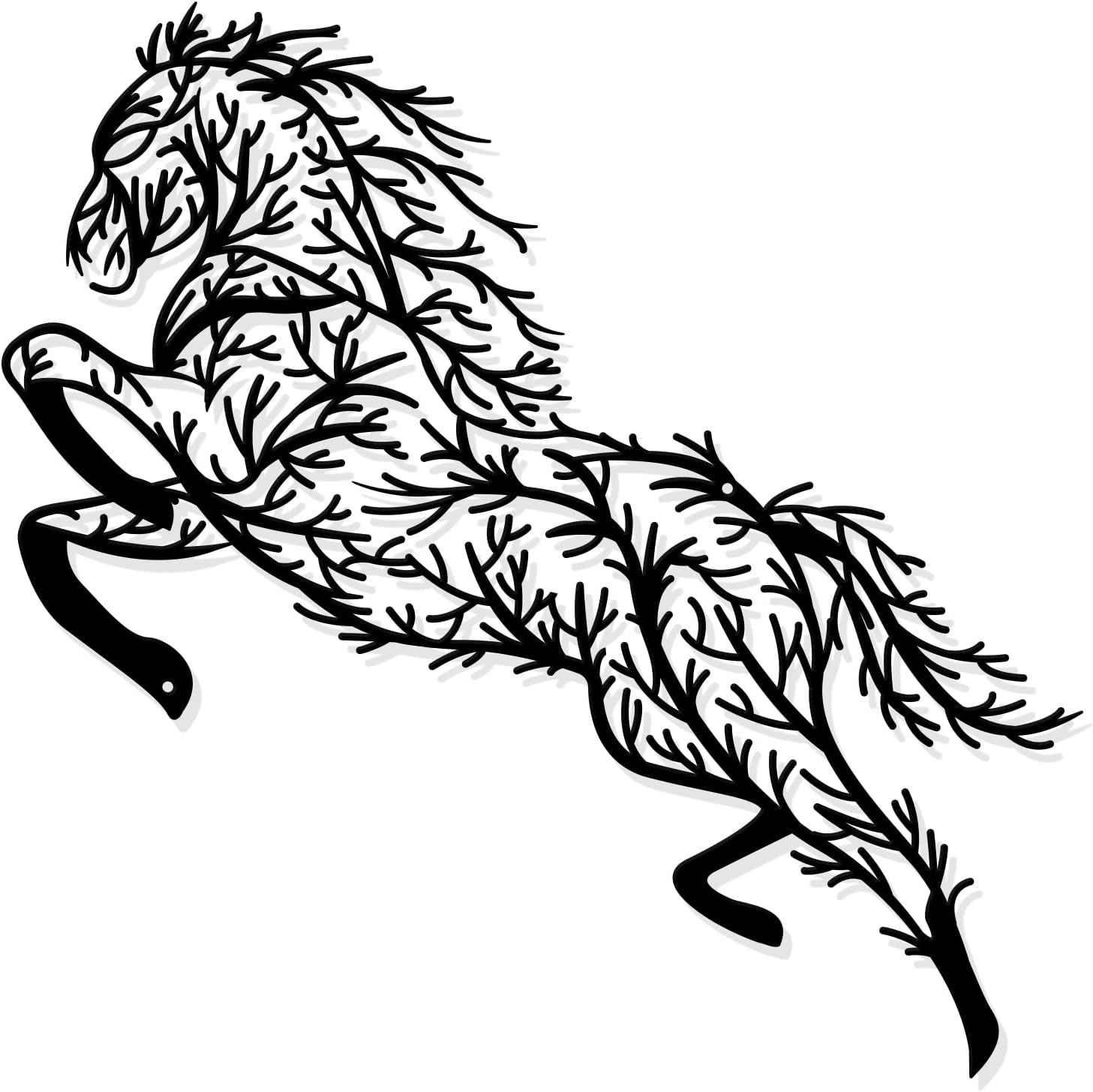Nbeads Horse Metal Wall Art Decor Tree Branch Silhouette